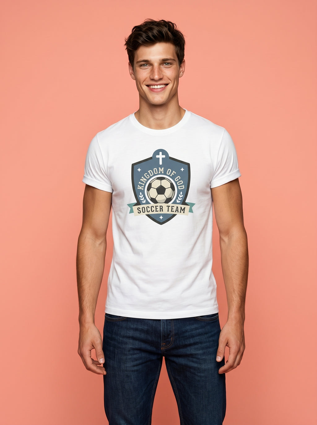 'Kingdom of God' - 'Soccer Team' Mens CVC Jersey Tee