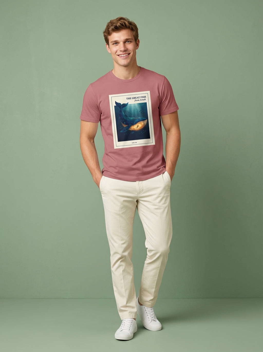 'The Great Fish - 'From Jonah' Mens CVC Jersey Vintage Tee