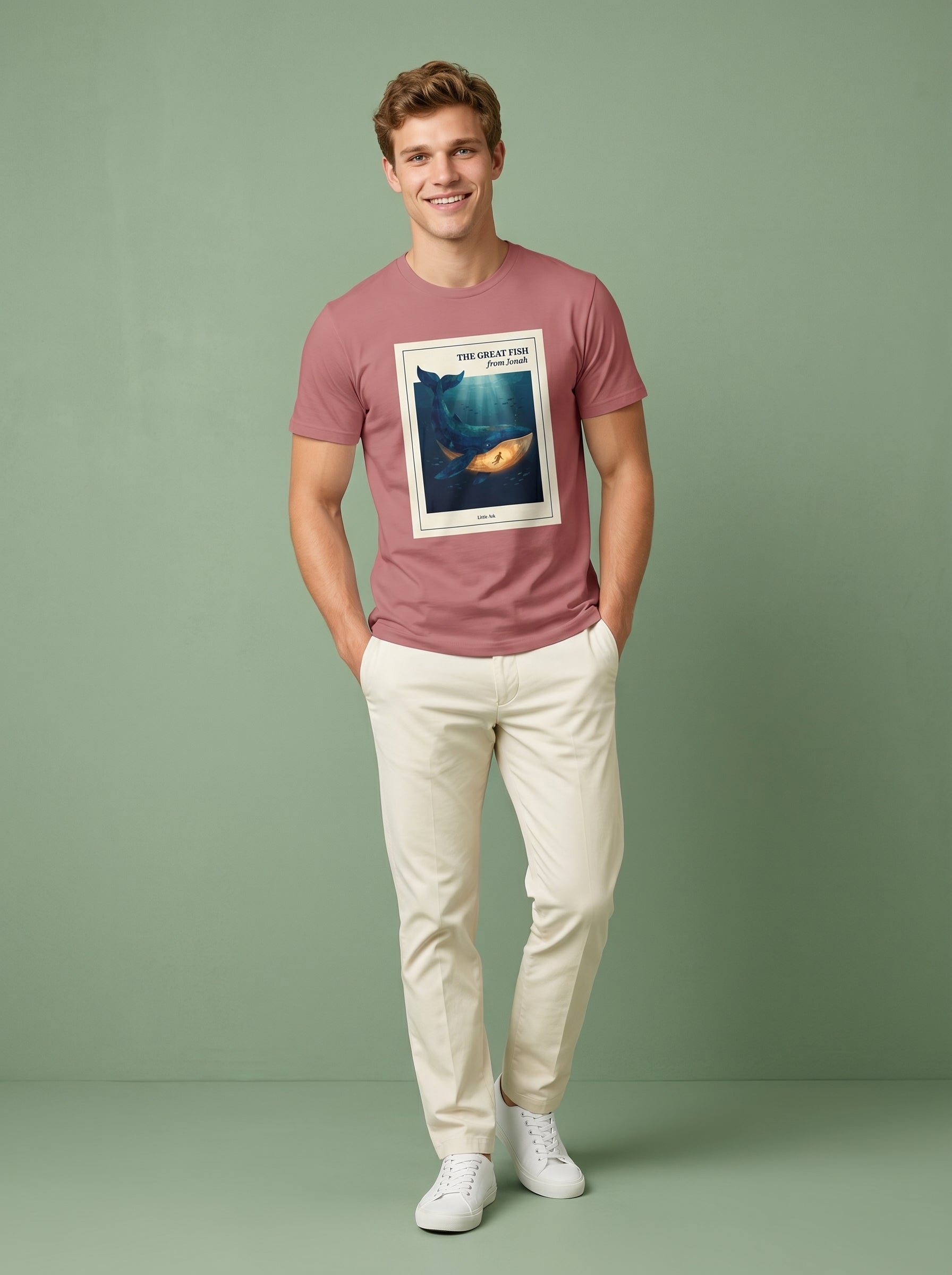 'The Great Fish - 'From Jonah' Mens CVC Jersey Vintage Tee
