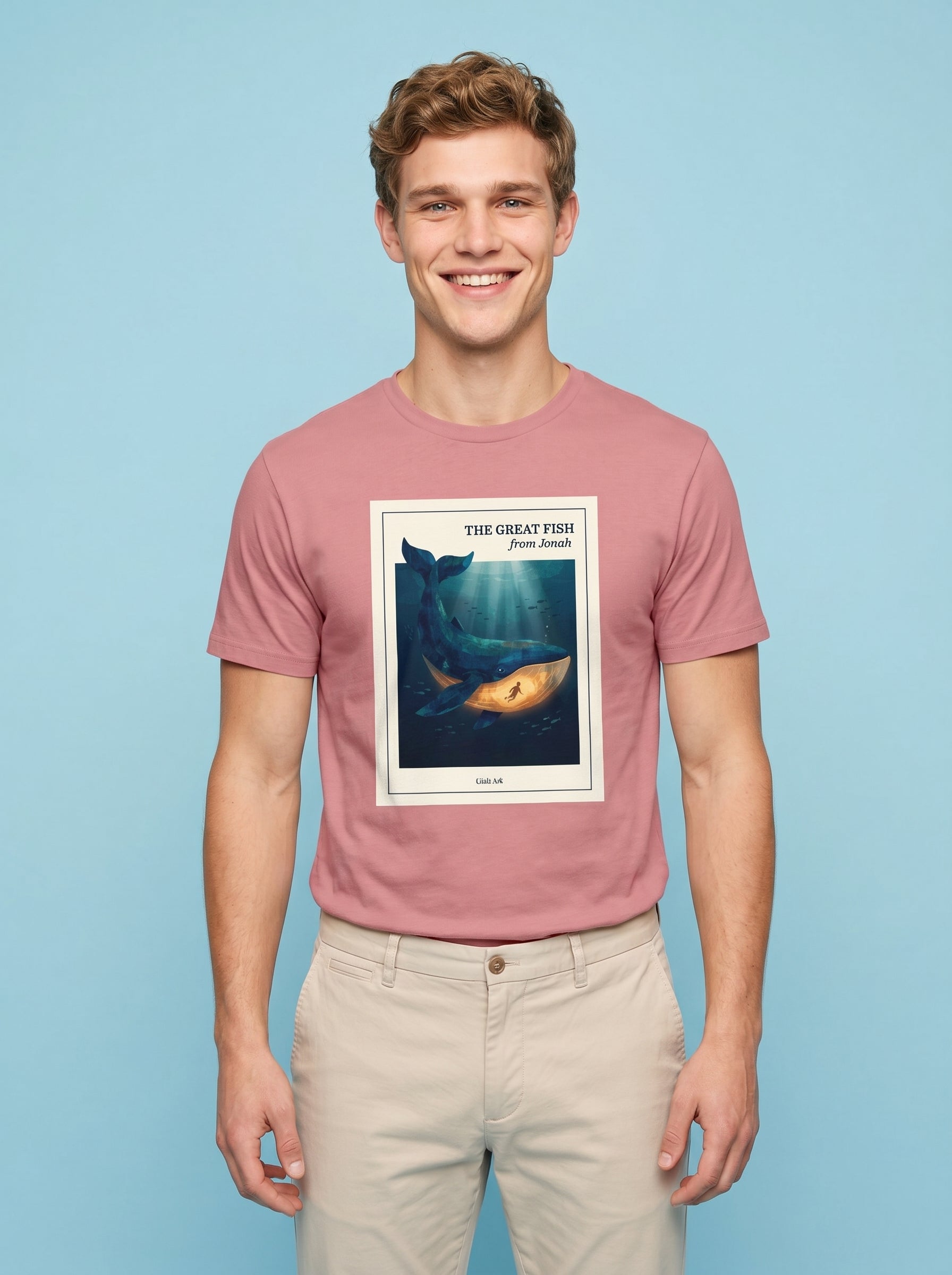 'The Great Fish - 'From Jonah' Mens CVC Jersey Vintage Tee