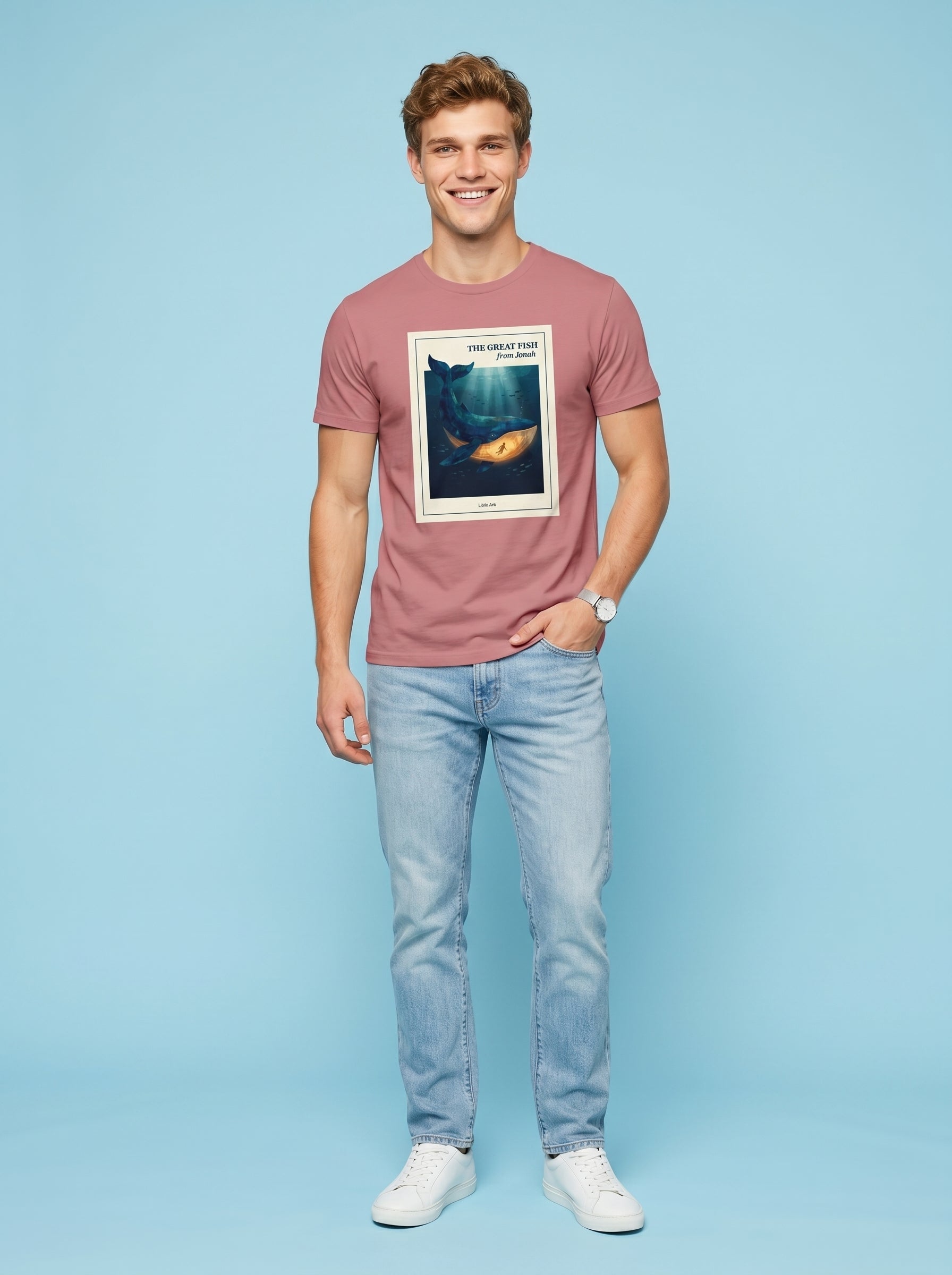 'The Great Fish - 'From Jonah' Mens CVC Jersey Vintage Tee
