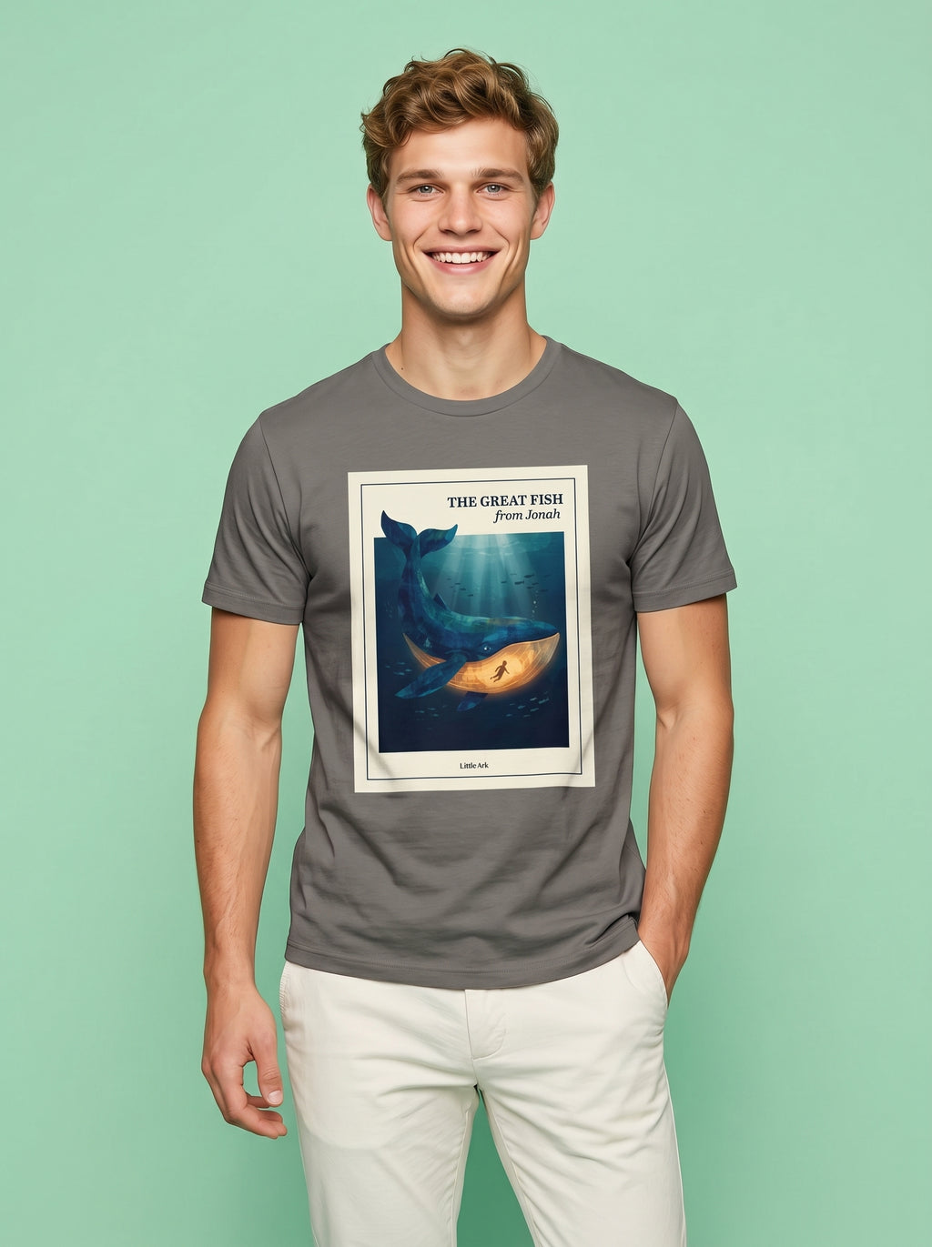 'The Great Fish - 'From Jonah' Mens CVC Jersey Vintage Tee