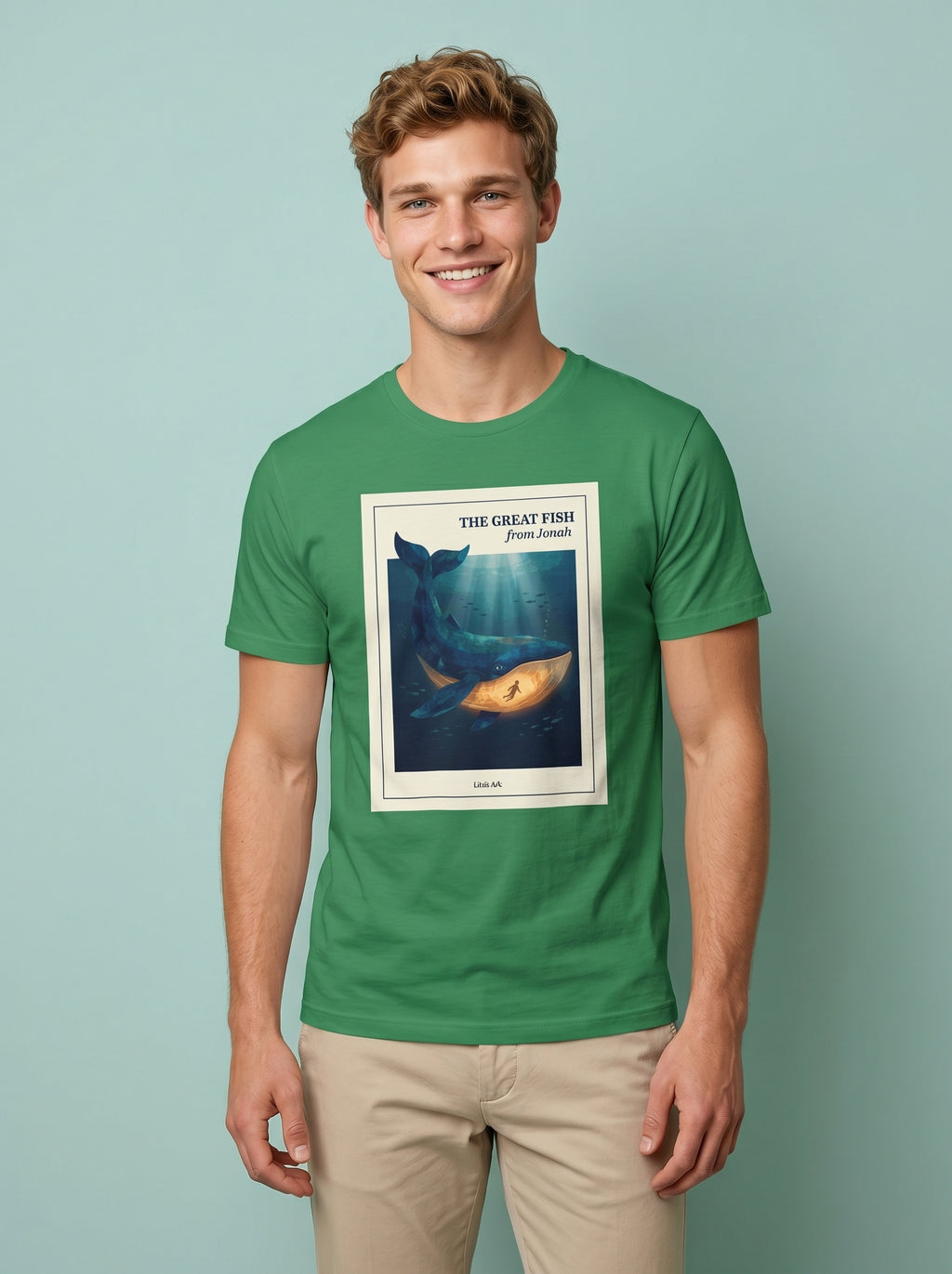 'The Great Fish - 'From Jonah' Mens CVC Jersey Vintage Tee
