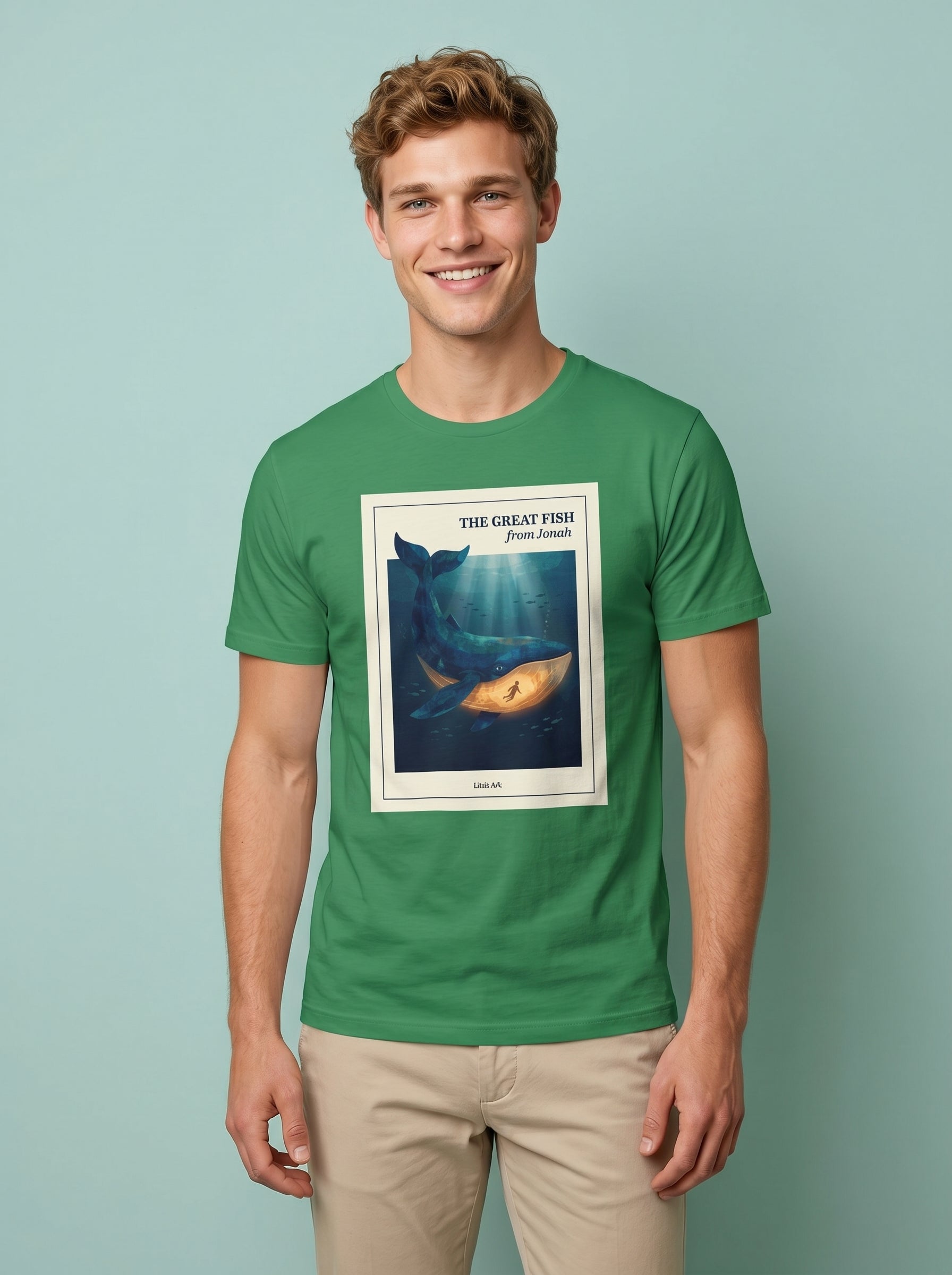 'The Great Fish - 'From Jonah' Mens CVC Jersey Vintage Tee