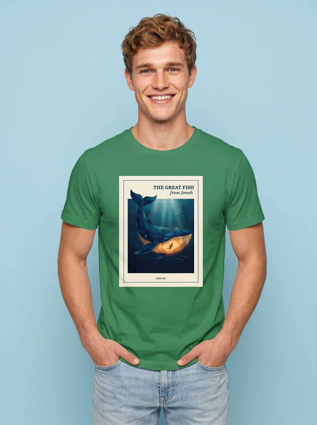 'The Great Fish - 'From Jonah' Mens CVC Jersey Vintage Tee
