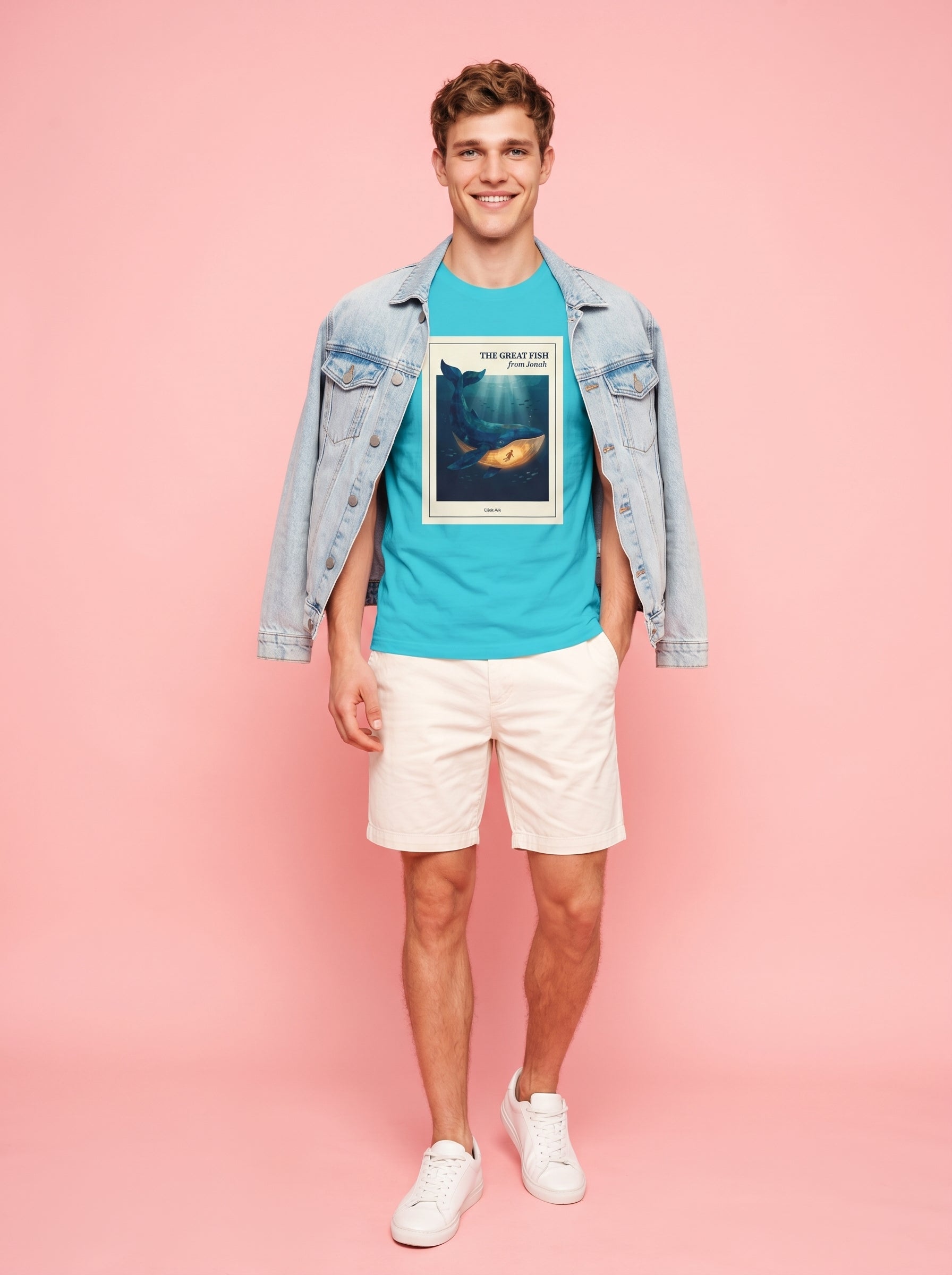 'The Great Fish - 'From Jonah' Mens CVC Jersey Vintage Tee