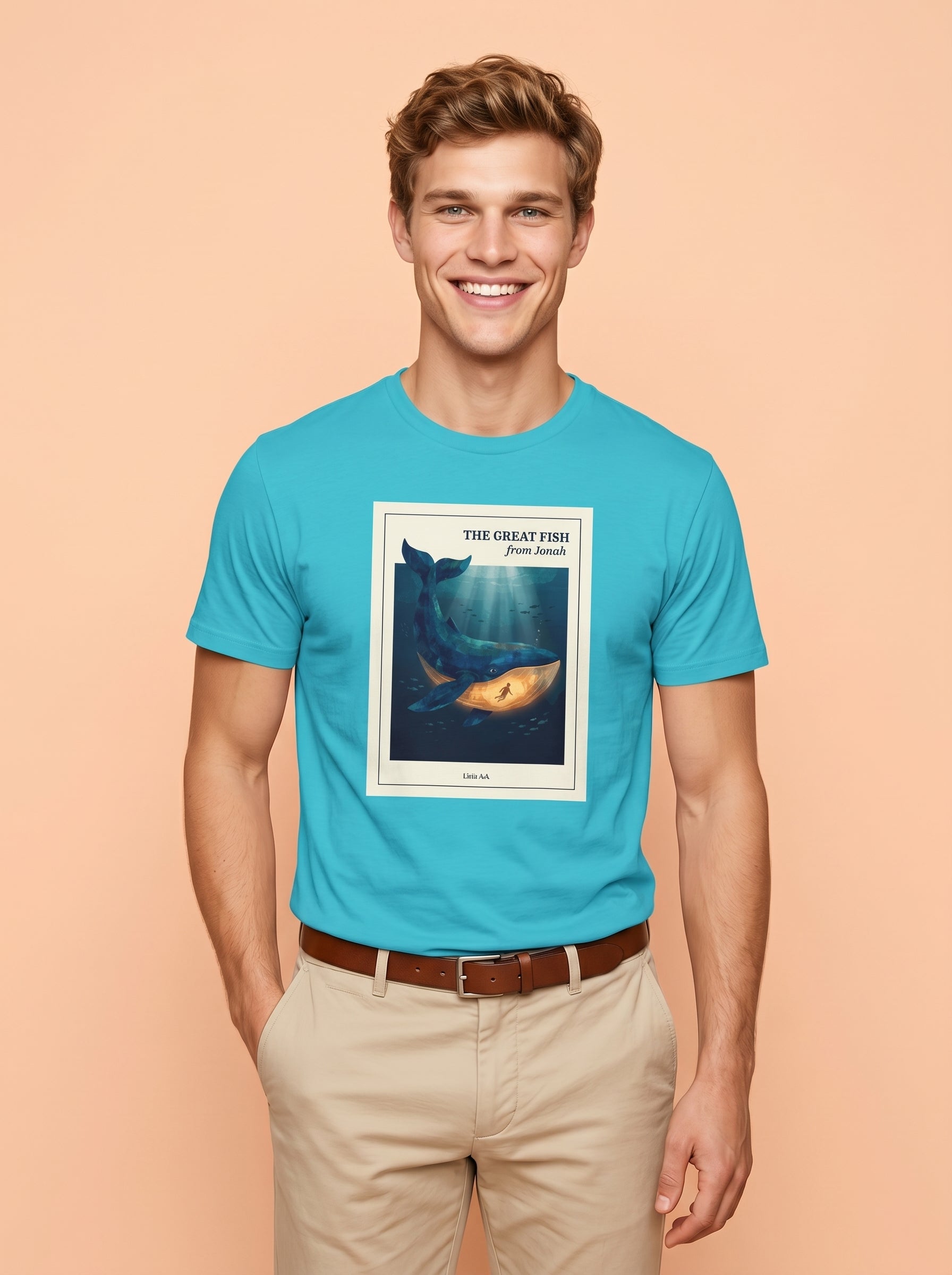 'The Great Fish - 'From Jonah' Mens CVC Jersey Vintage Tee