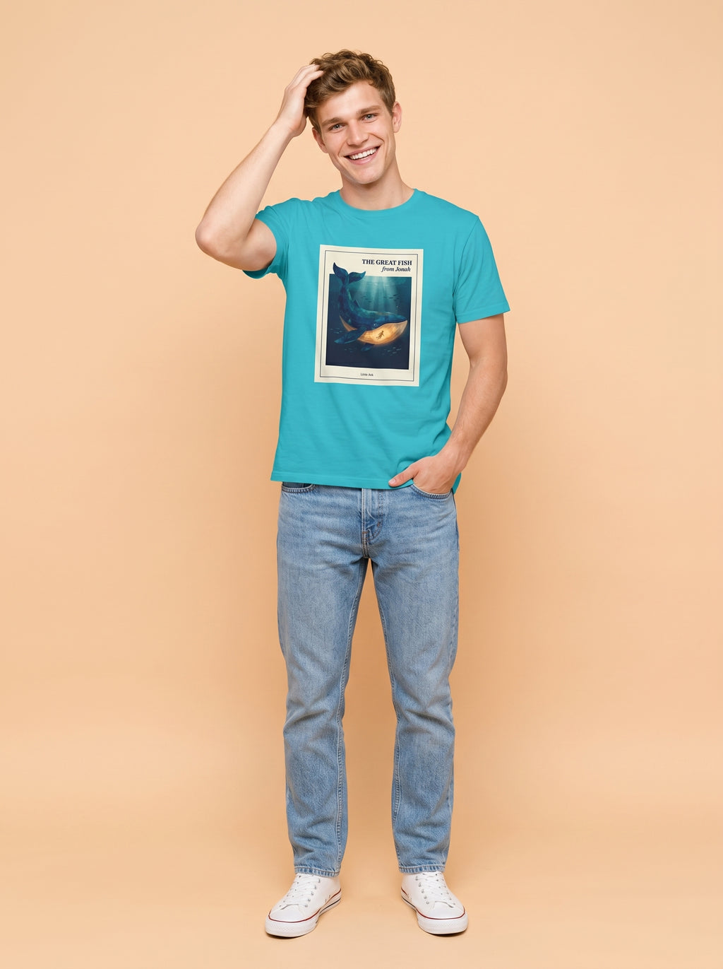 'The Great Fish - 'From Jonah' Mens CVC Jersey Vintage Tee