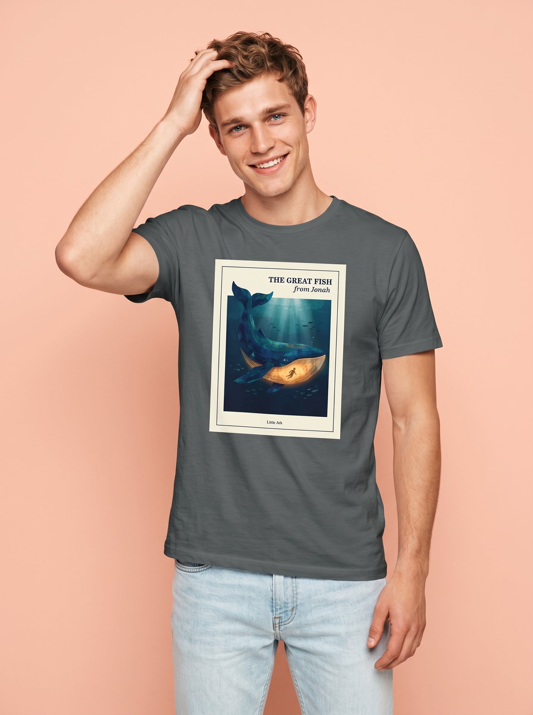 'The Great Fish - 'From Jonah' Mens CVC Jersey Vintage Tee