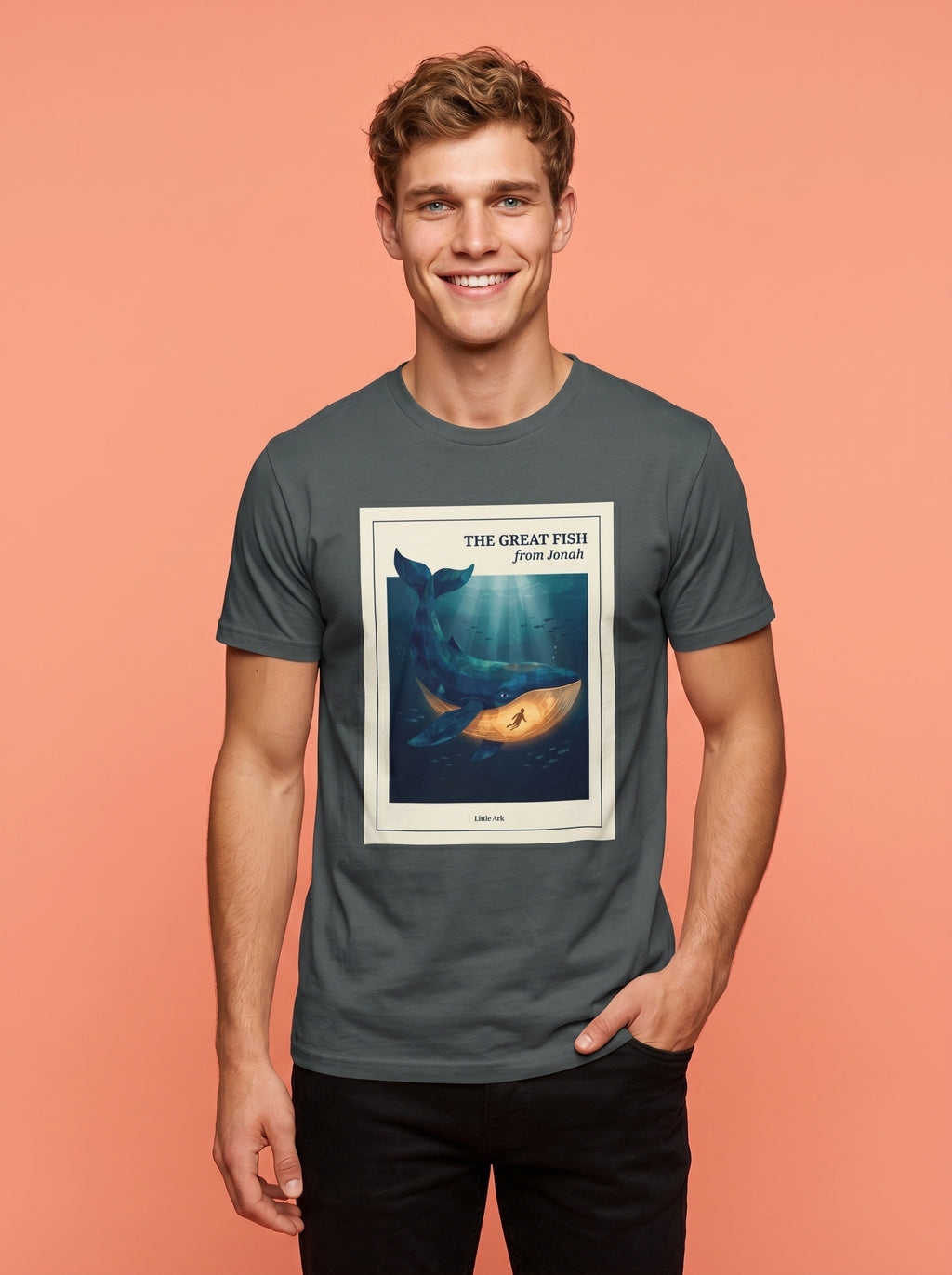 'The Great Fish - 'From Jonah' Mens CVC Jersey Vintage Tee