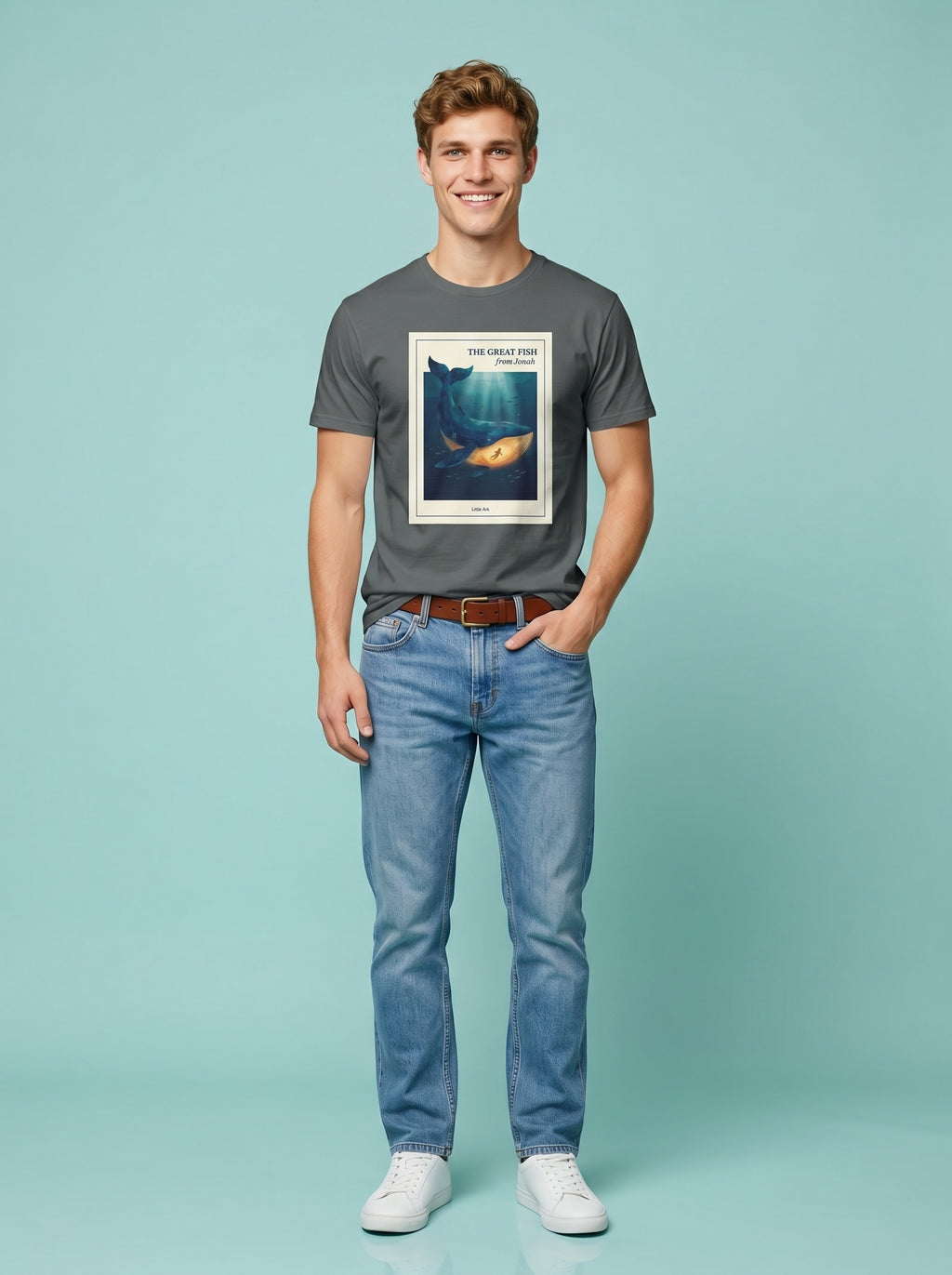 'The Great Fish - 'From Jonah' Mens CVC Jersey Vintage Tee