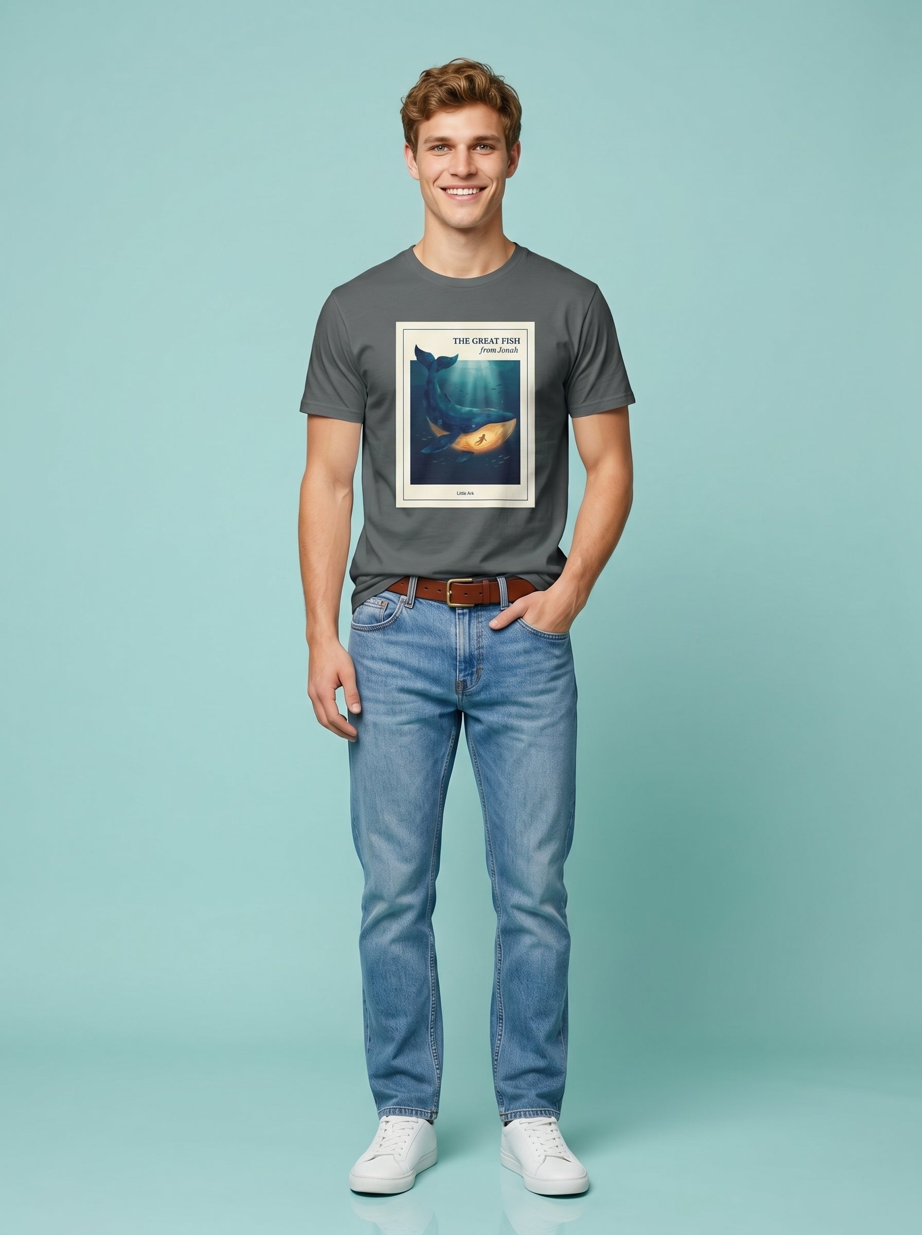'The Great Fish - 'From Jonah' Mens CVC Jersey Vintage Tee
