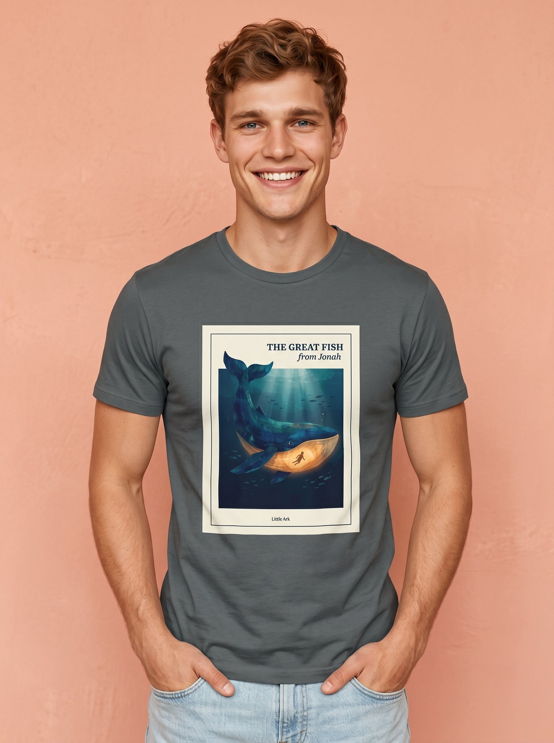 'The Great Fish - 'From Jonah' Mens CVC Jersey Vintage Tee