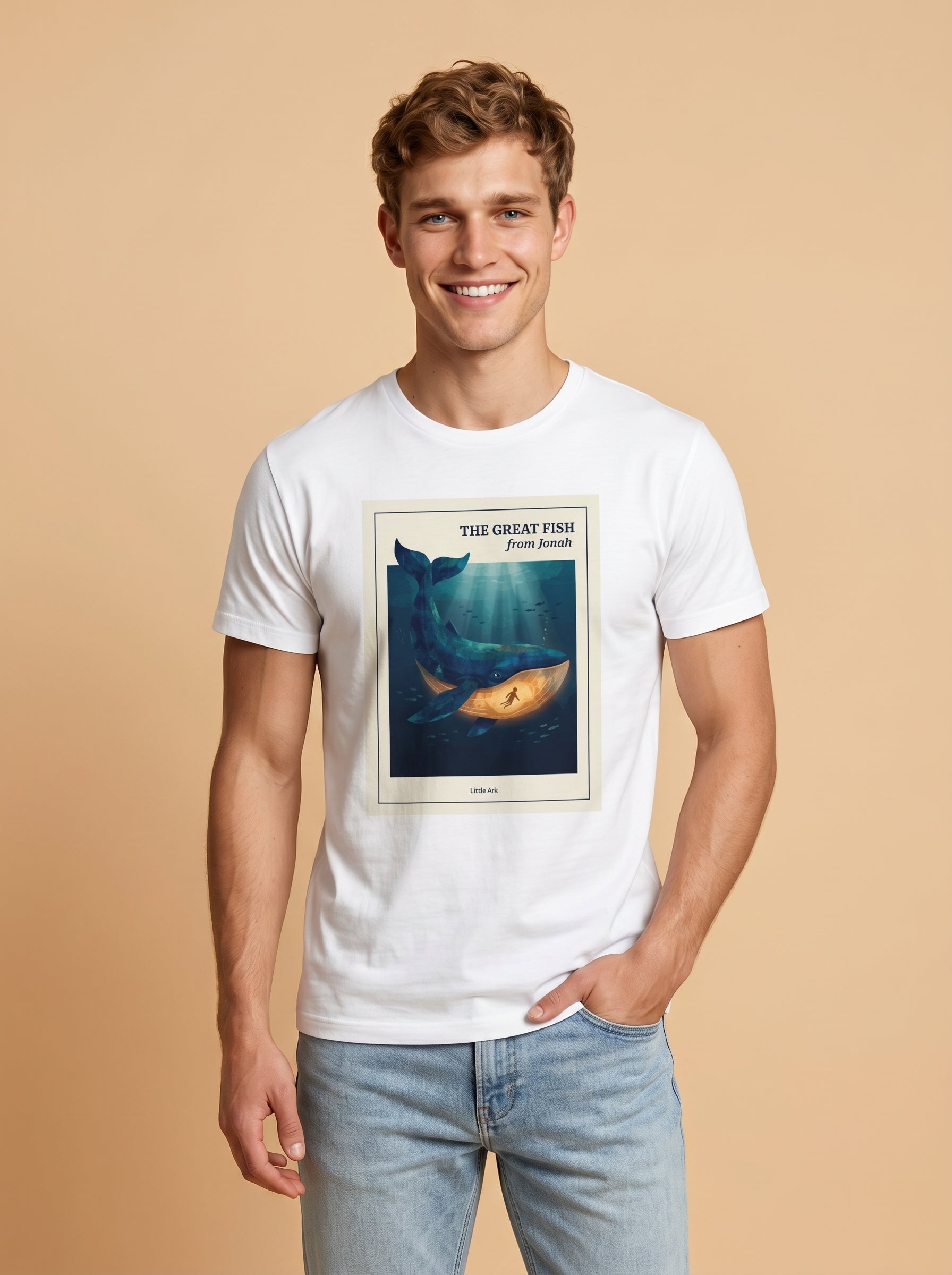 'The Great Fish - 'From Jonah' Mens CVC Jersey Vintage Tee