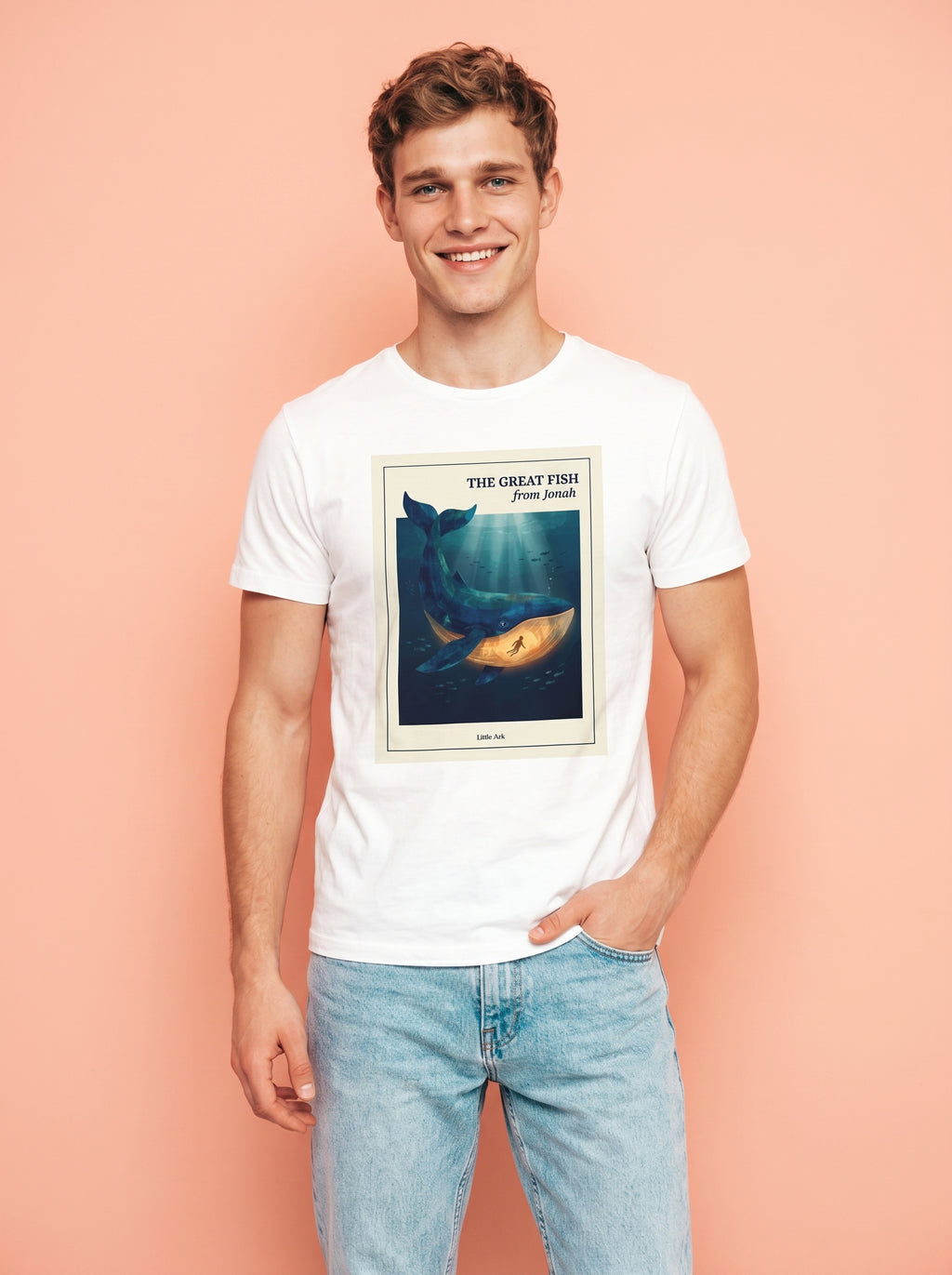 'The Great Fish - 'From Jonah' Mens CVC Jersey Vintage Tee