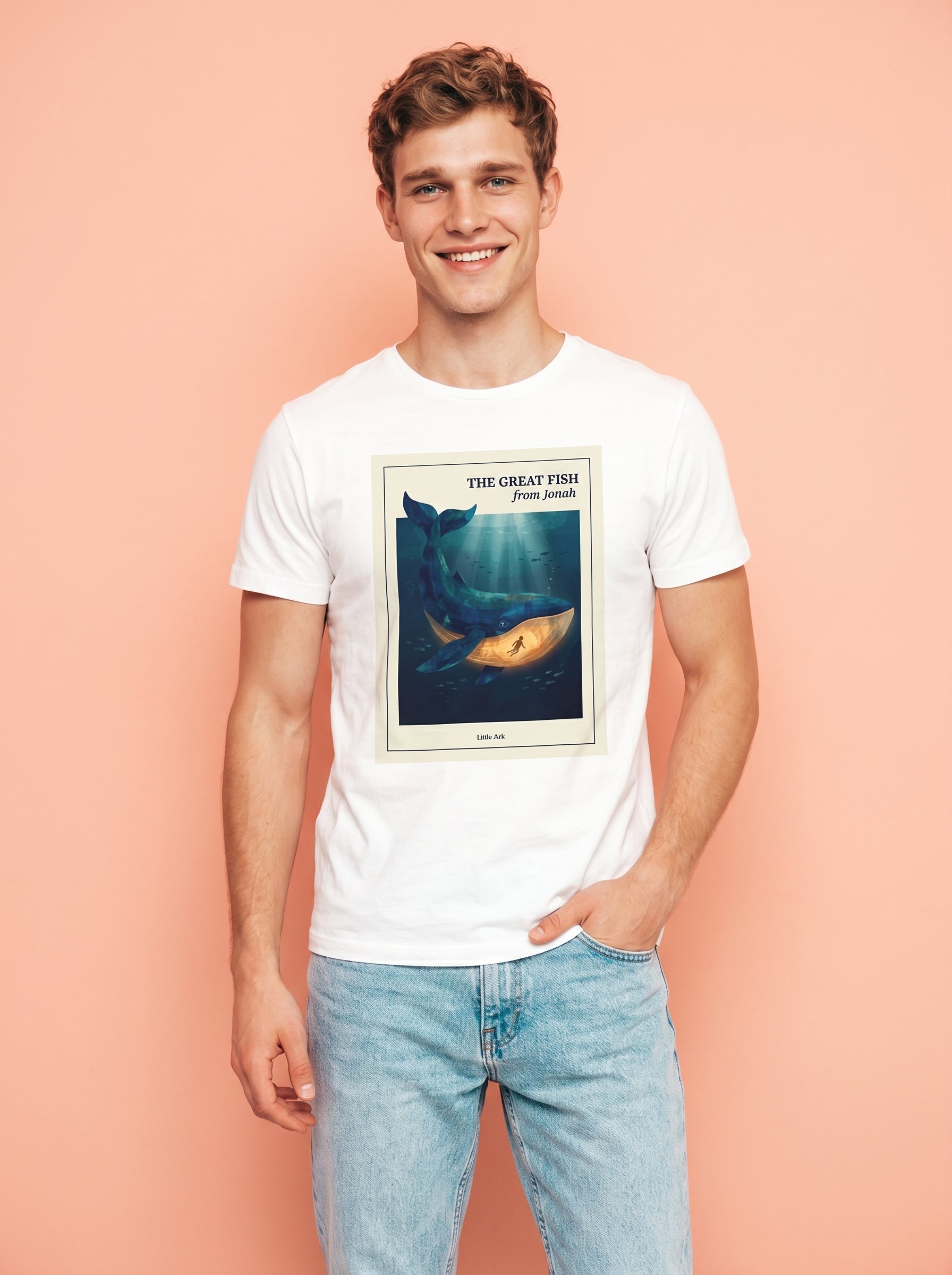 'The Great Fish - 'From Jonah' Mens CVC Jersey Vintage Tee