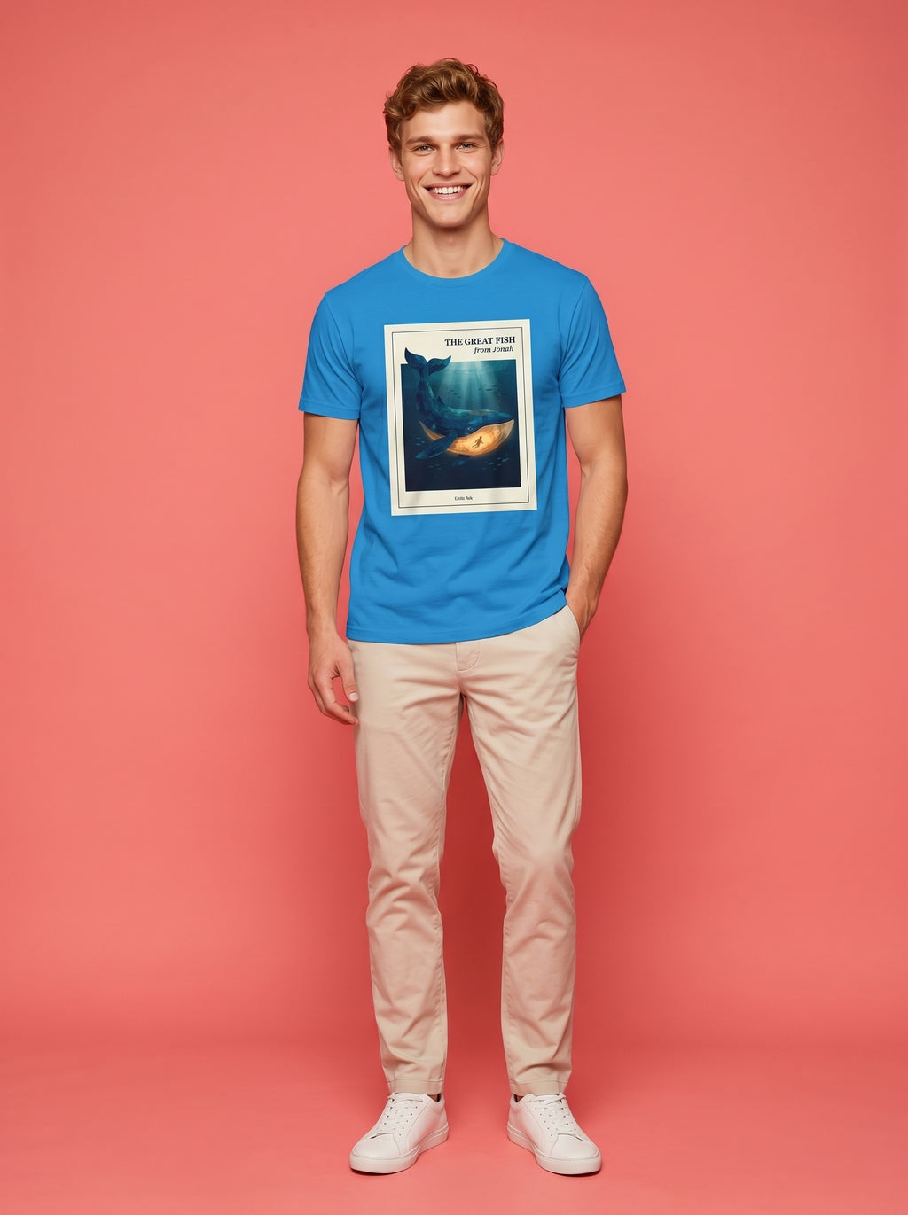'The Great Fish - 'From Jonah' Mens CVC Jersey Vintage Tee