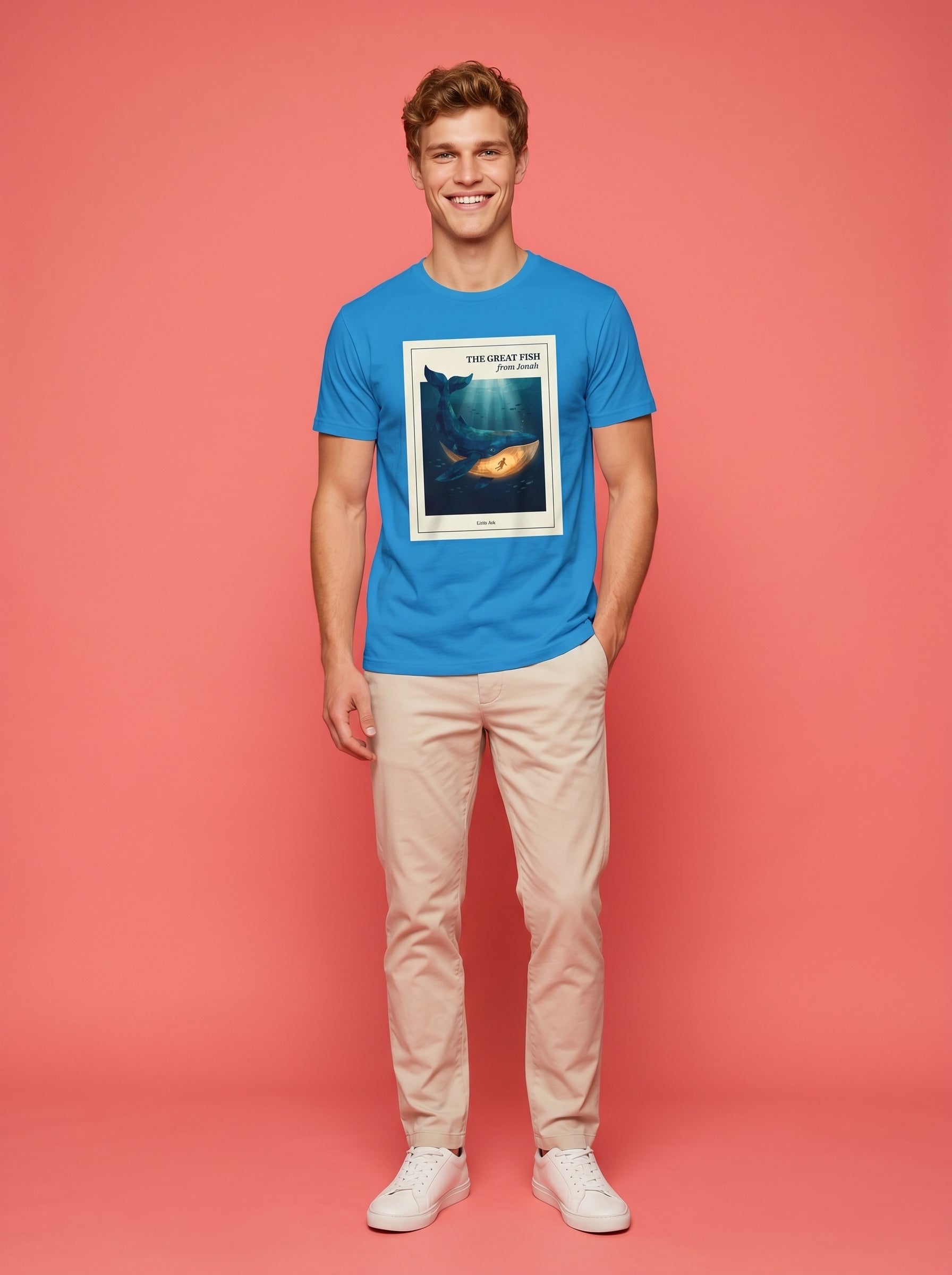 'The Great Fish - 'From Jonah' Mens CVC Jersey Vintage Tee