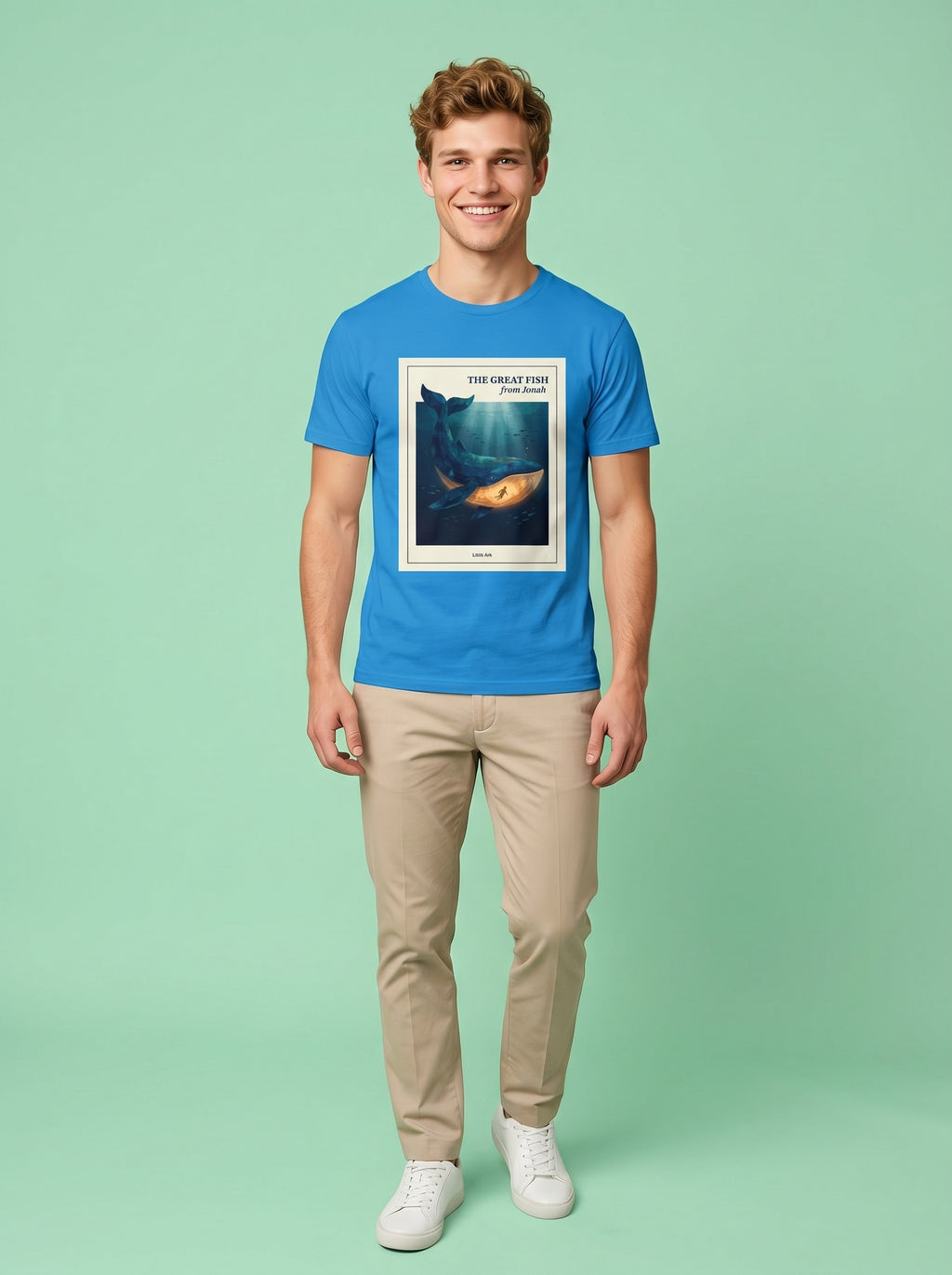 'The Great Fish - 'From Jonah' Mens CVC Jersey Vintage Tee