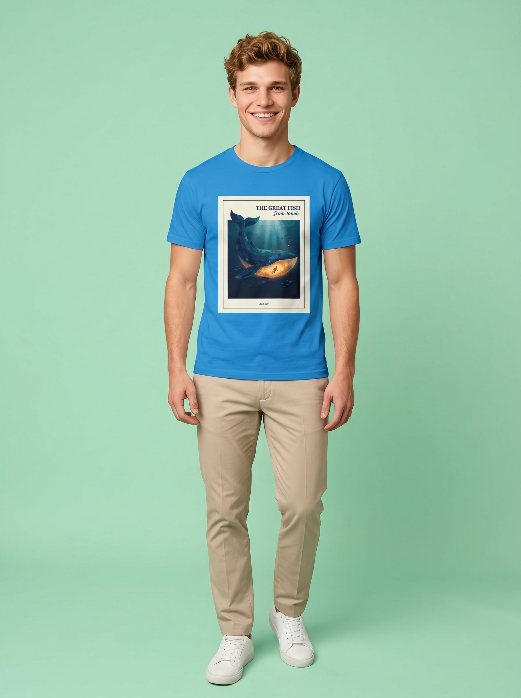 'The Great Fish - 'From Jonah' Mens CVC Jersey Vintage Tee