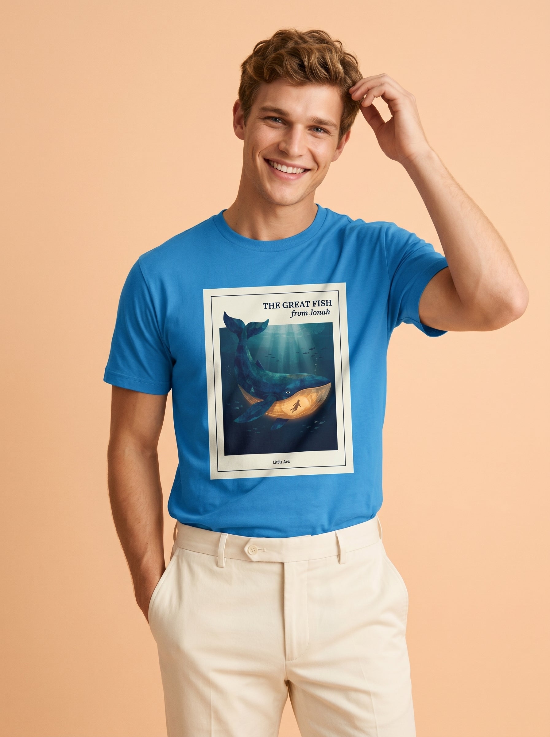 'The Great Fish - 'From Jonah' Mens CVC Jersey Vintage Tee