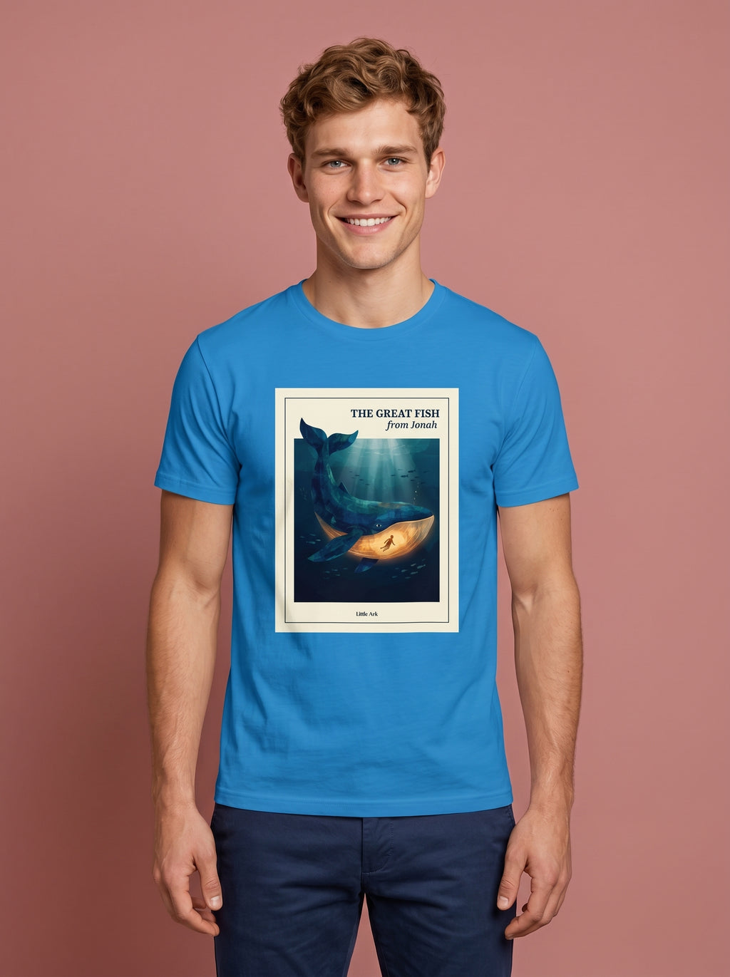 'The Great Fish - 'From Jonah' Mens CVC Jersey Vintage Tee