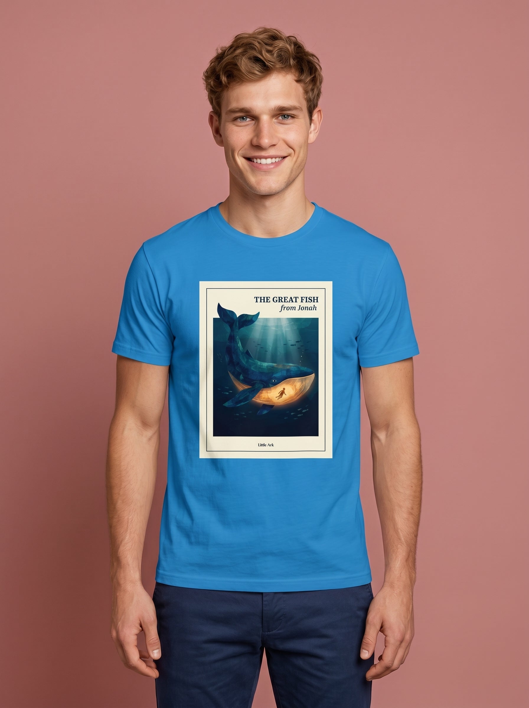'The Great Fish - 'From Jonah' Mens CVC Jersey Vintage Tee