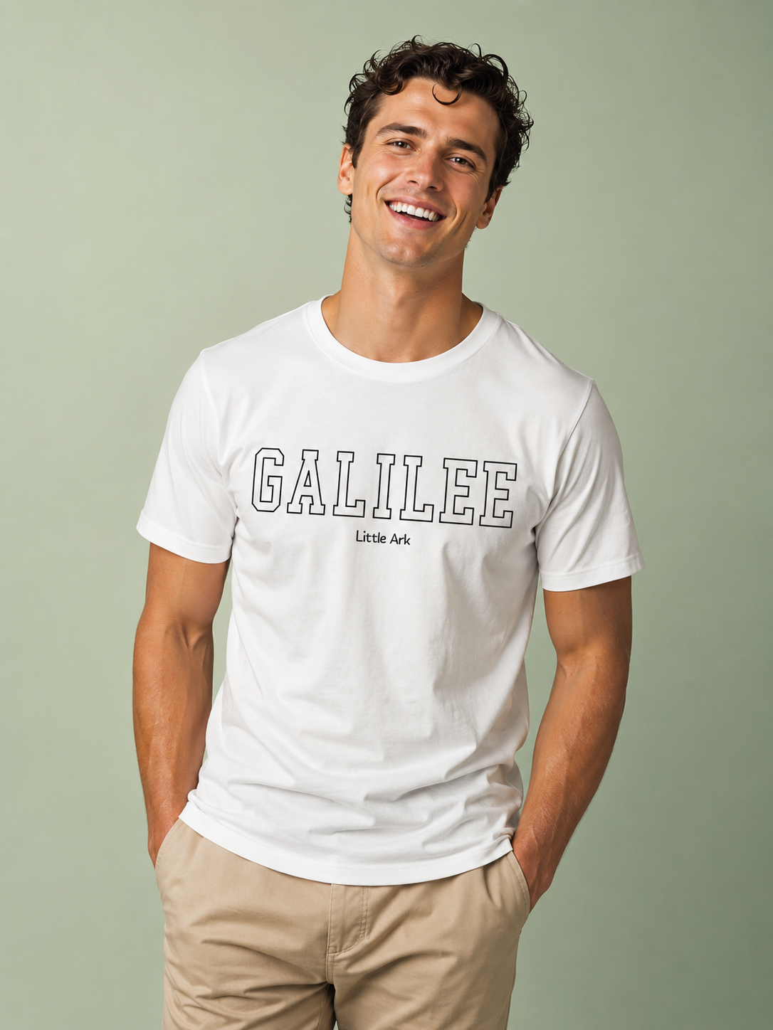 Galillee Mens CVC Jersey Tee in CVC White – T-Shirt | Little Ark | Christian Clothing Brand