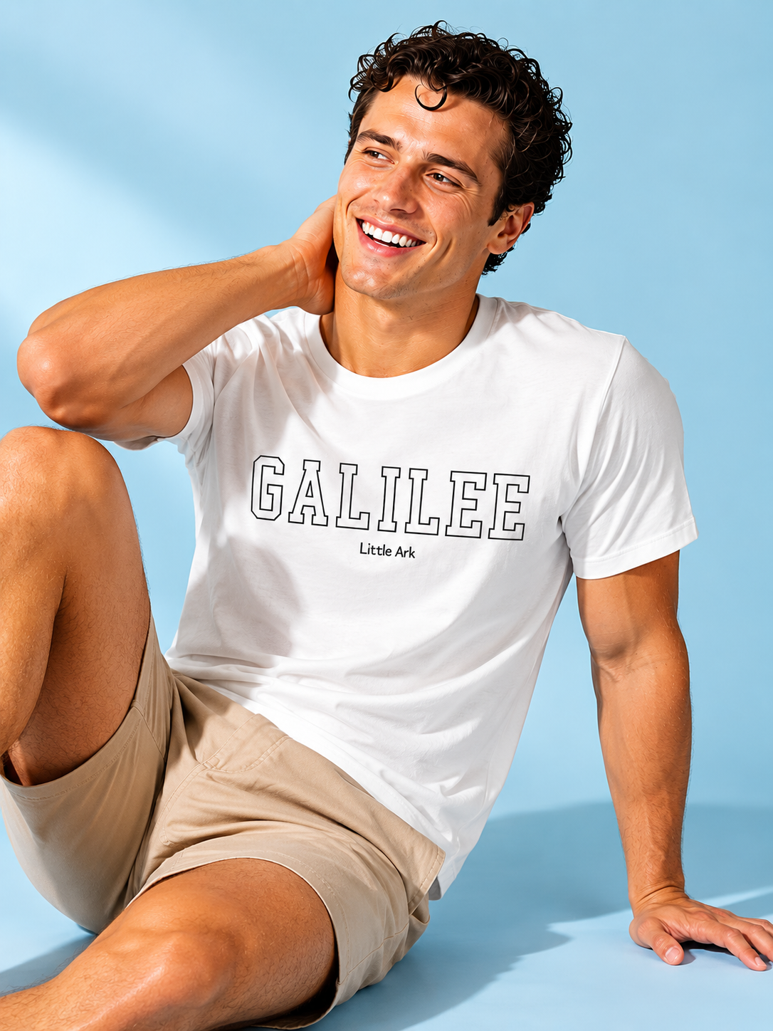 Galillee Mens CVC Jersey Tee in CVC White – T-Shirt | Little Ark | Christian Clothing Brand