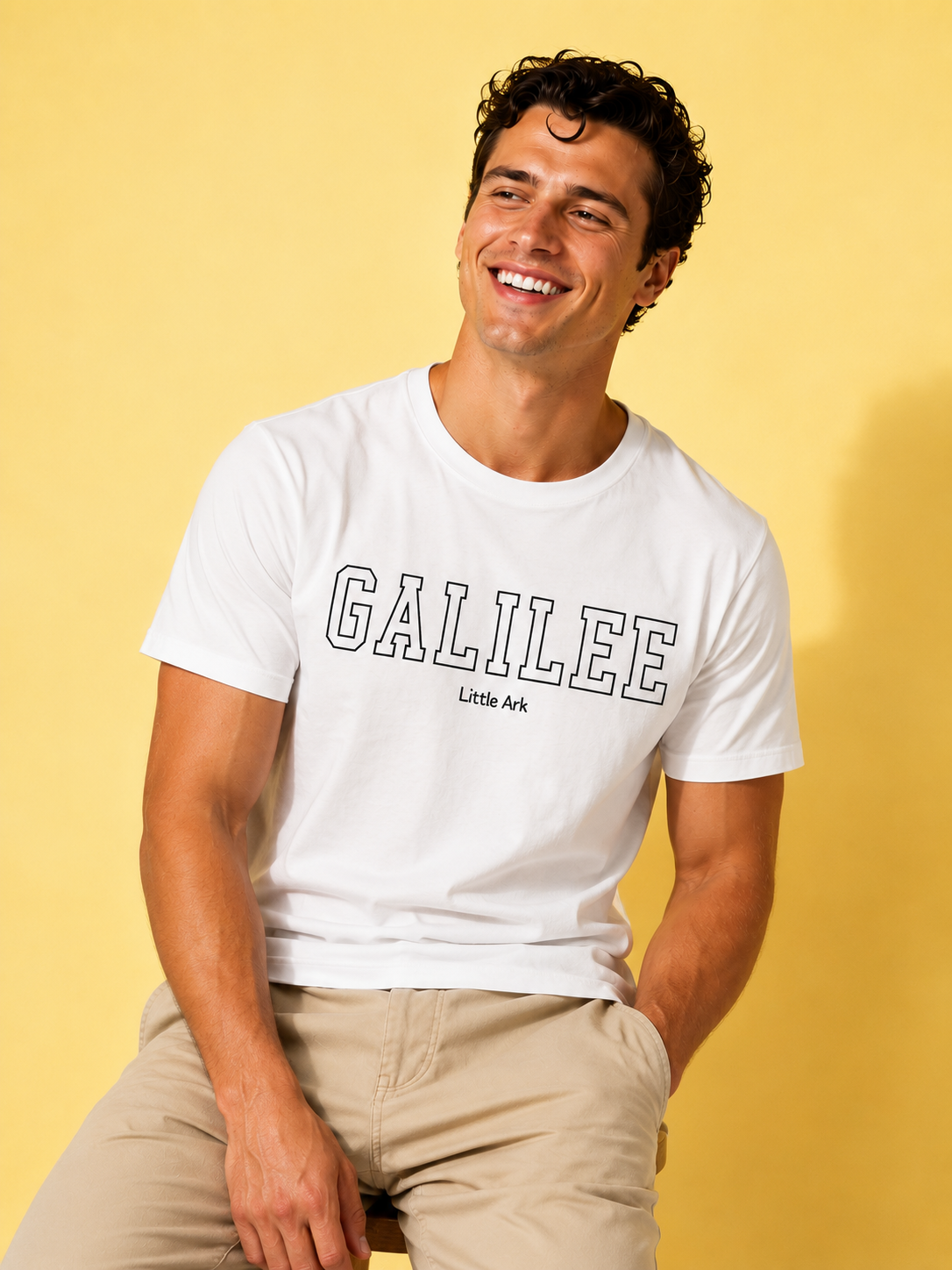 Galillee Mens CVC Jersey Tee in CVC White – T-Shirt | Little Ark | Christian Clothing Brand