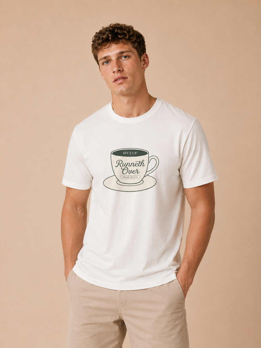 My Cup Runneth Over Vintage Mens Tee – T-Shirt | Little Ark | Christian Clothing Brand