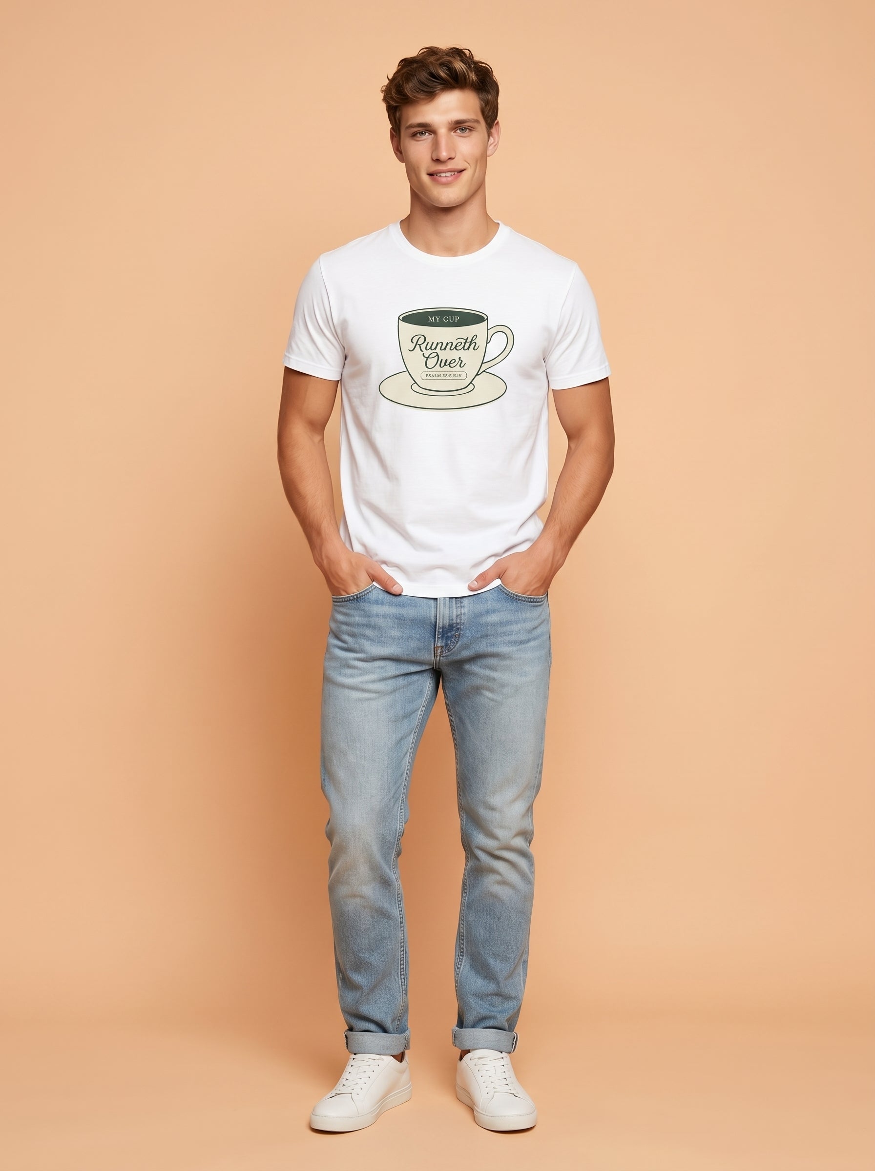 My Cup Runneth Over Vintage Mens Tee – T-Shirt | Little Ark | Christian Clothing Brand