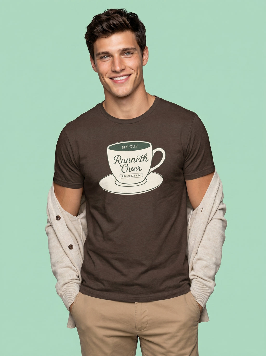 'My Cup Runneth Over' Vintage Mens Tee