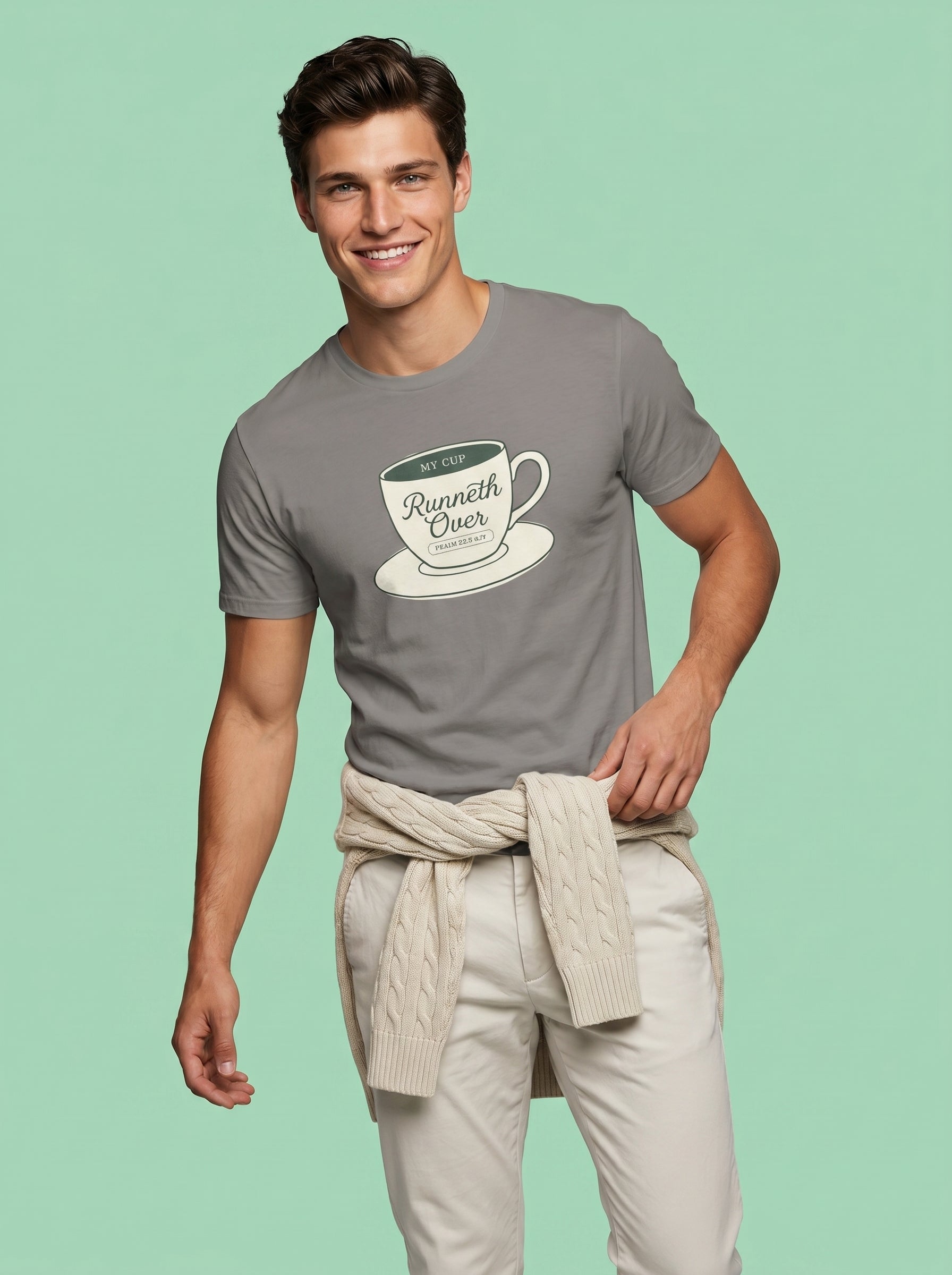 My Cup Runneth Over Vintage Mens Tee – T-Shirt | Little Ark | Christian Clothing Brand