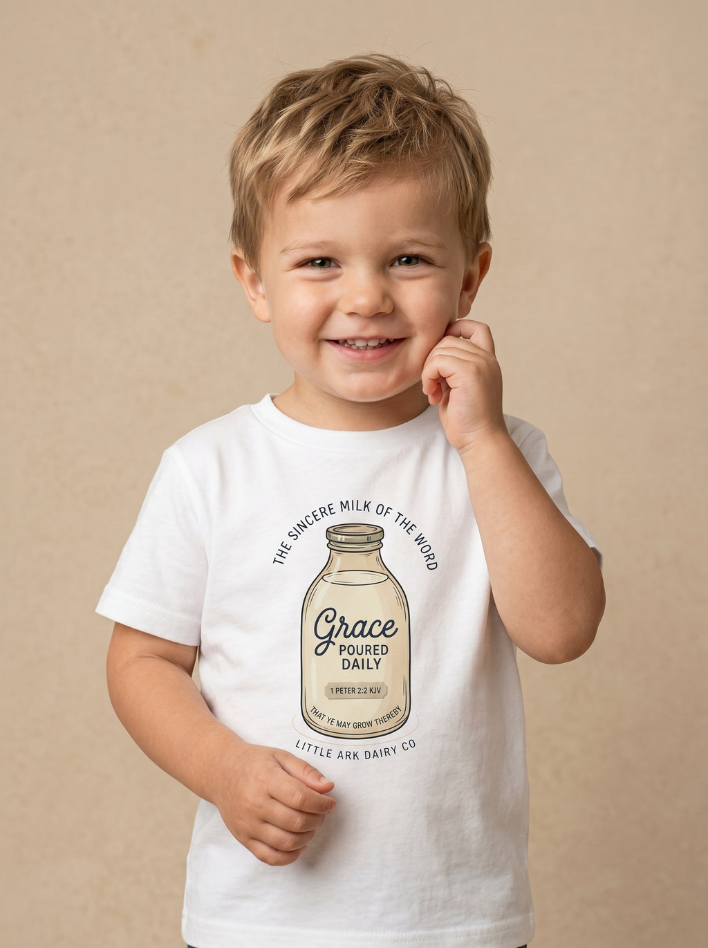 'Grace Poured Daily' -  Vintage Milk Bottle Toddlers Tee
