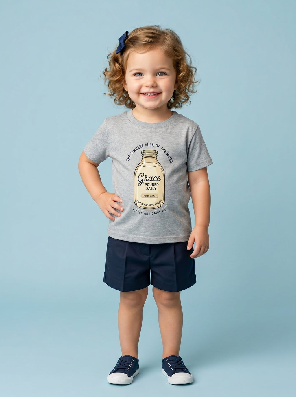 'Grace Poured Daily' -  Vintage Milk Bottle Toddlers Tee
