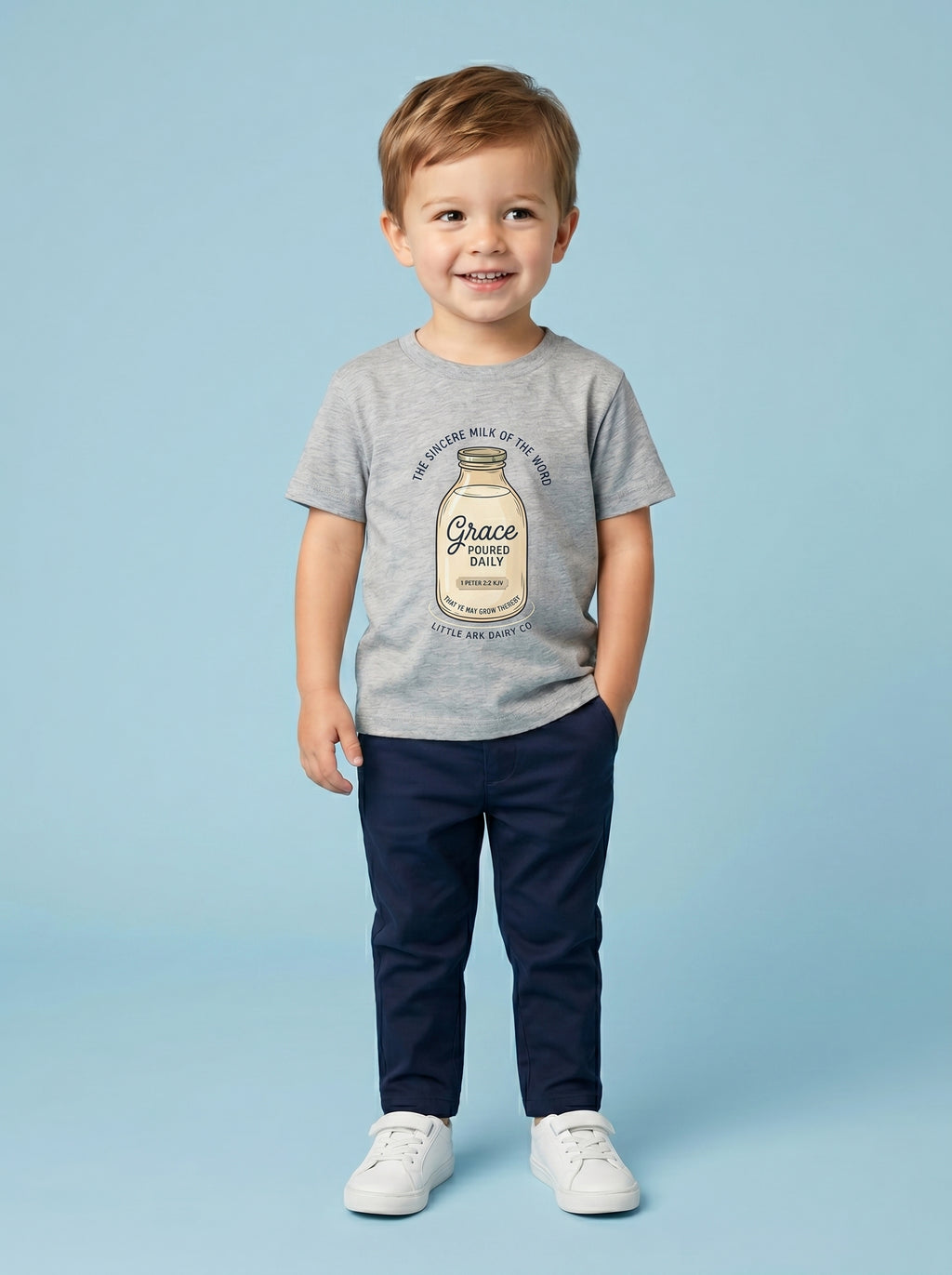 'Grace Poured Daily' -  Vintage Milk Bottle Toddlers Tee