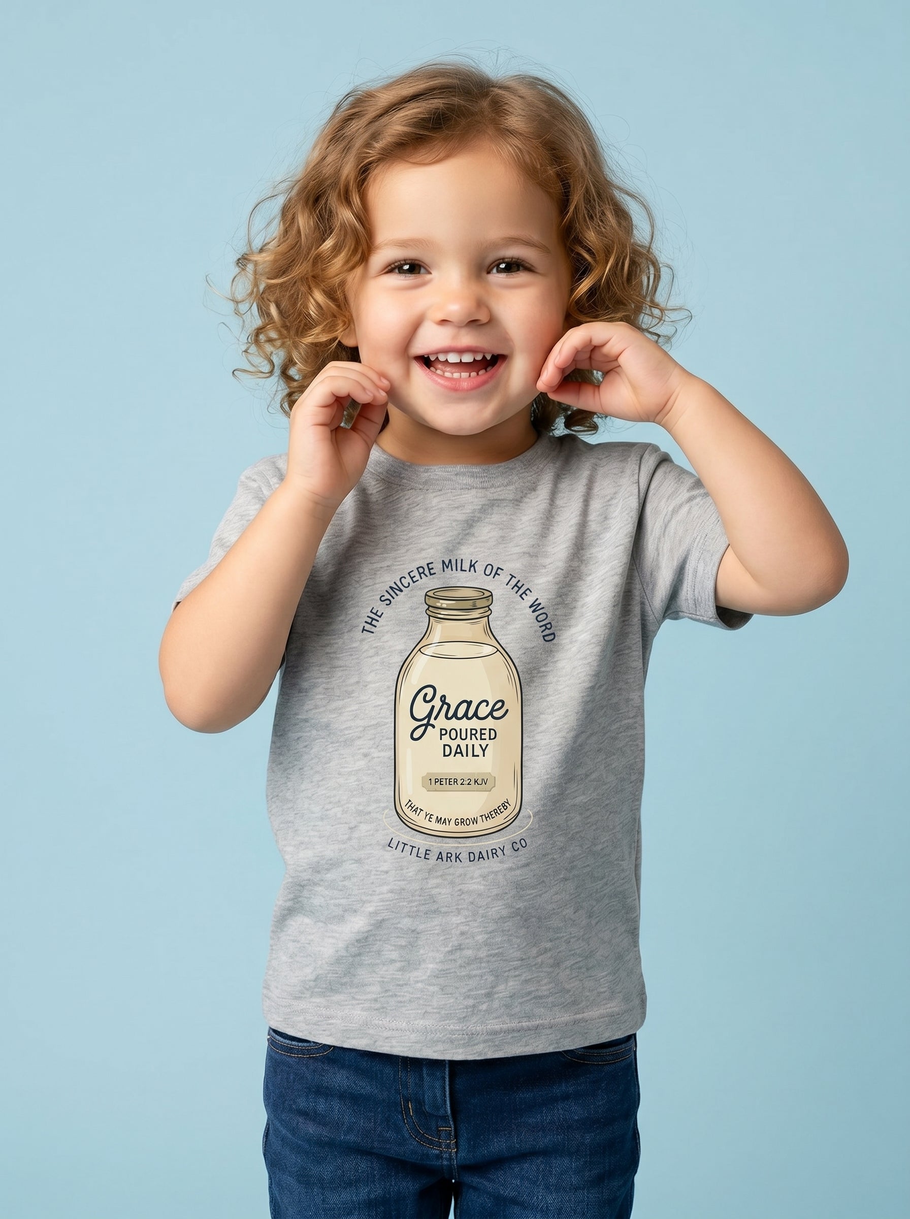 'Grace Poured Daily' -  Vintage Milk Bottle Toddlers Tee