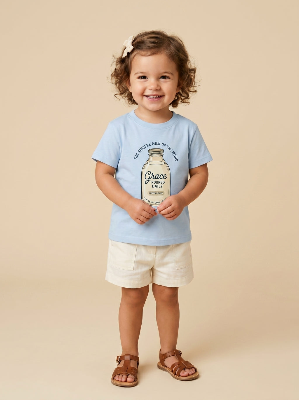 'Grace Poured Daily' -  Vintage Milk Bottle Toddlers Tee