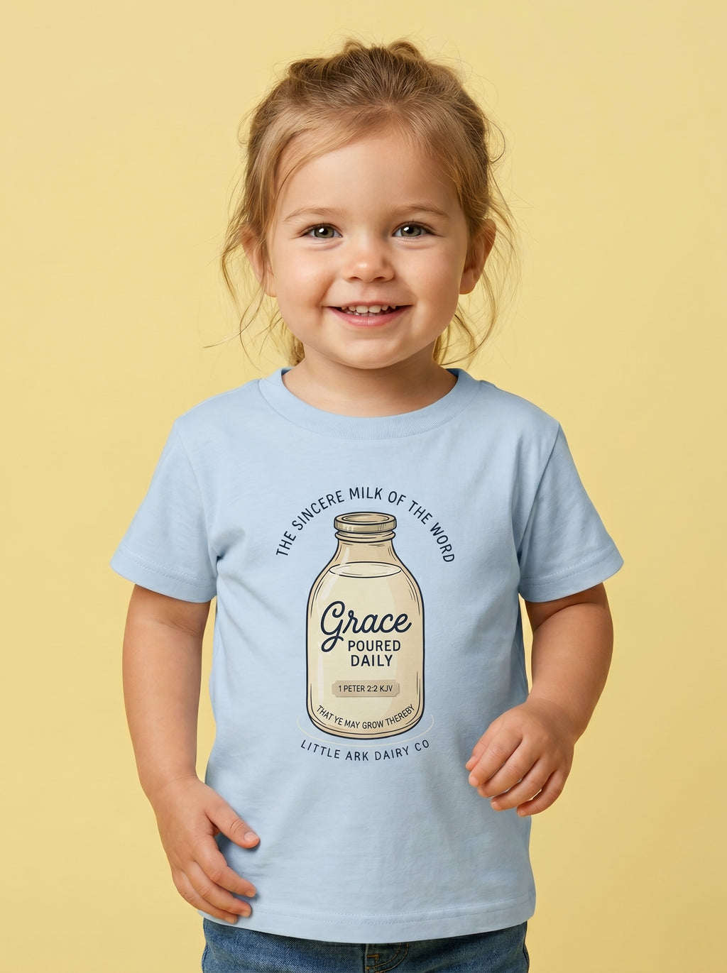 'Grace Poured Daily' -  Vintage Milk Bottle Toddlers Tee