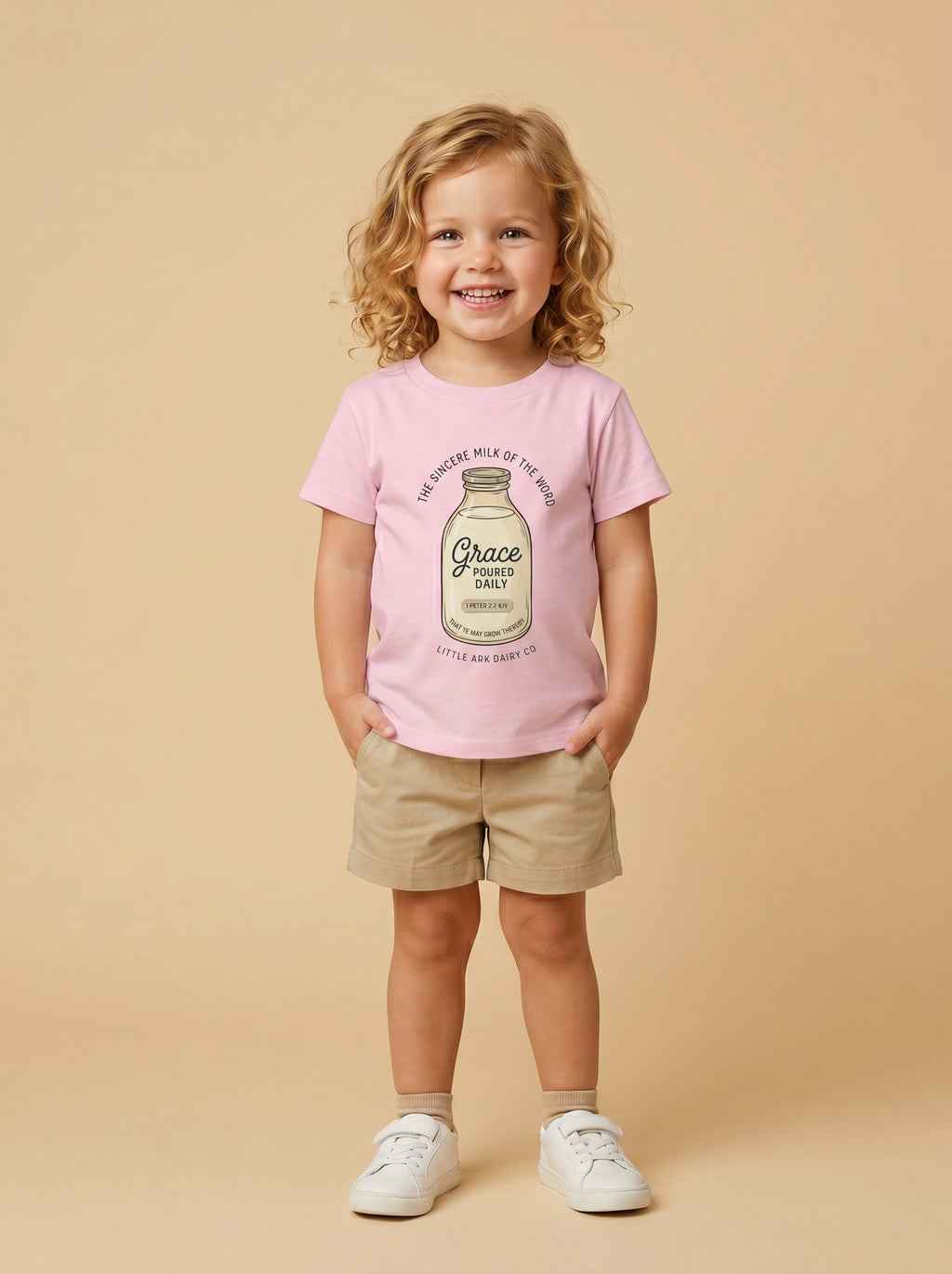 'Grace Poured Daily' -  Vintage Milk Bottle Toddlers Tee