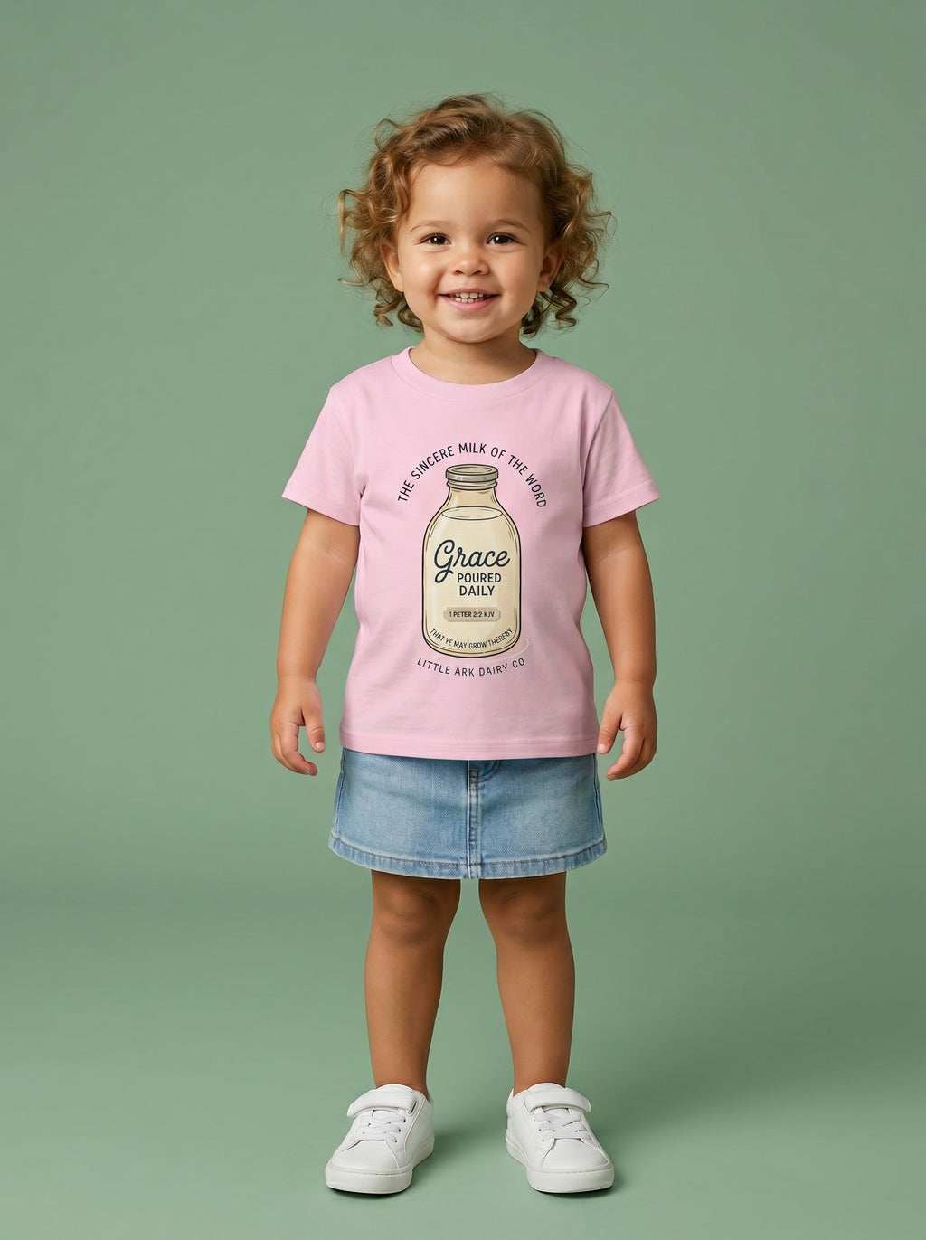 'Grace Poured Daily' -  Vintage Milk Bottle Toddlers Tee