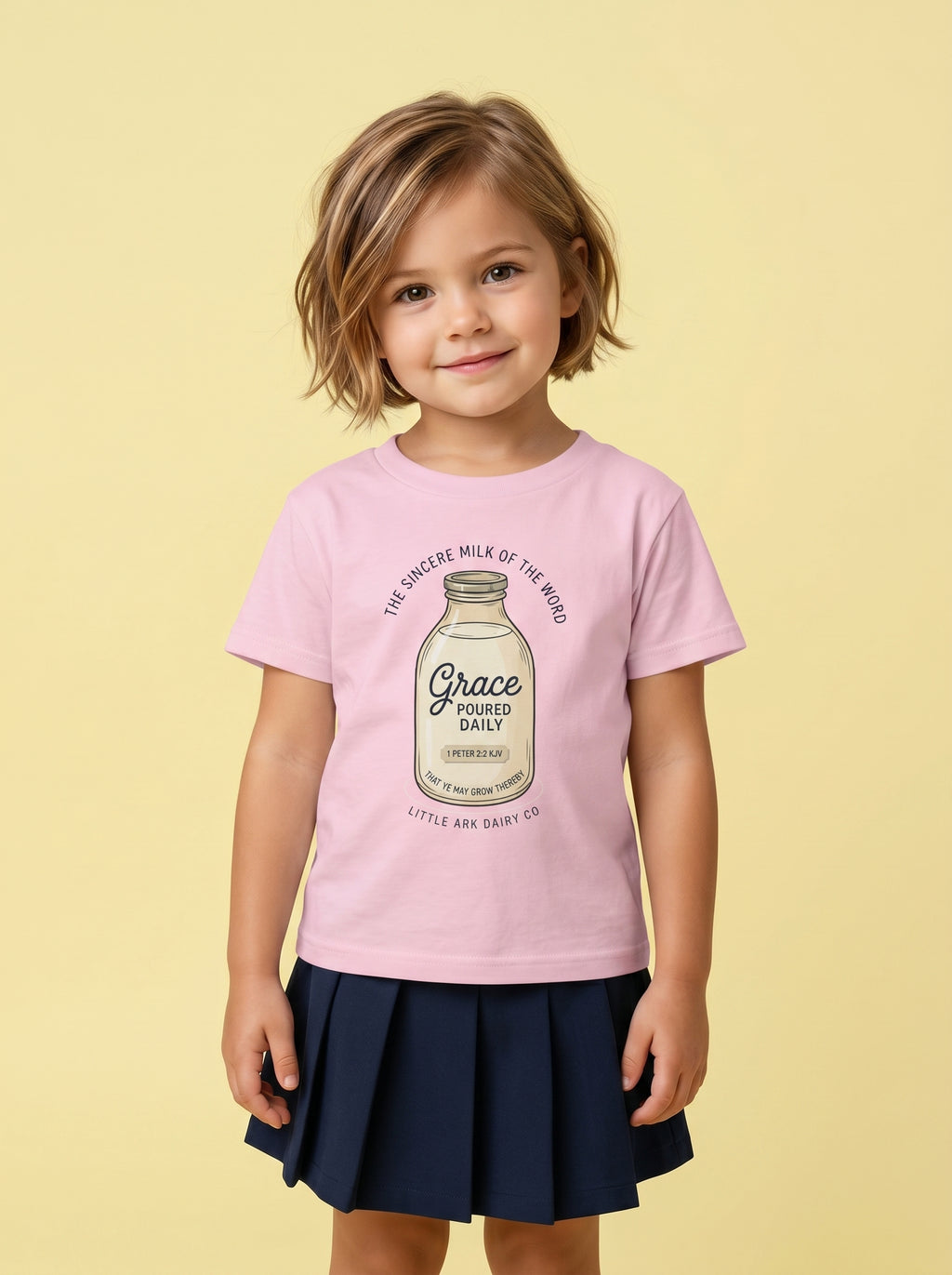 'Grace Poured Daily' -  Vintage Milk Bottle Toddlers Tee