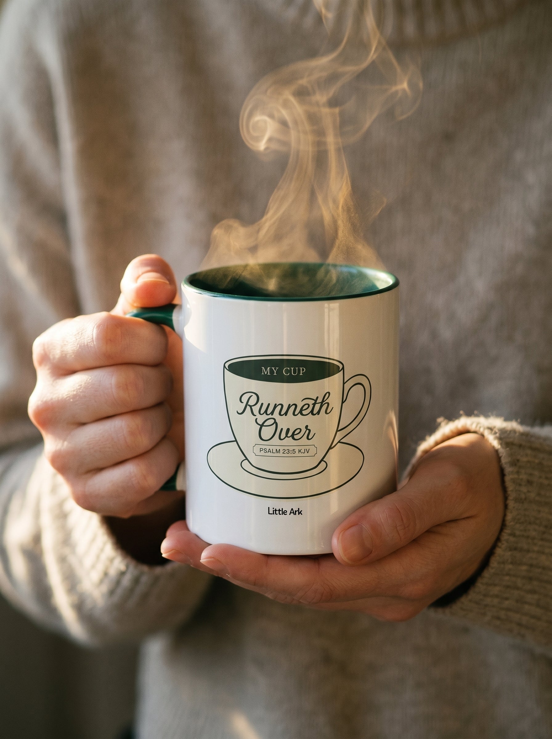 'My Cup Runneth Over' Ceramic Mug in – Mug | Little Ark | Christian Clothing Brand