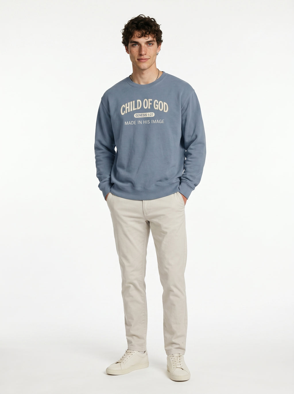 'Child of God' - 'Made in His Image' Mens Sweatshirt in – Sweatshirt | Little Ark | Christian Clothing Brand