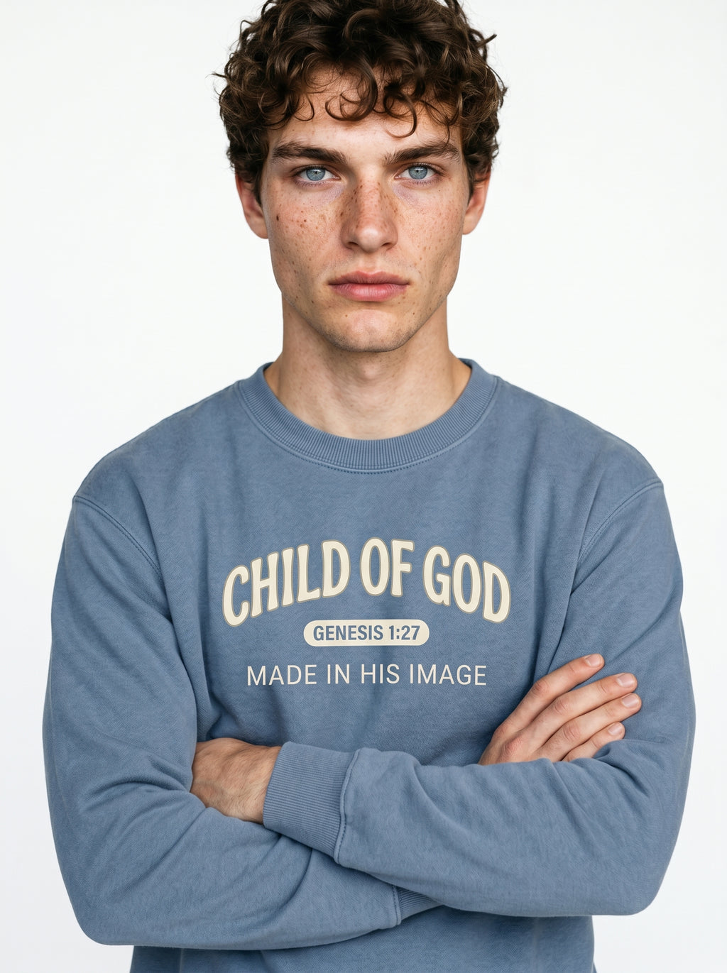'Child of God' - 'Made in His Image' Mens Sweatshirt in – Sweatshirt | Little Ark | Christian Clothing Brand