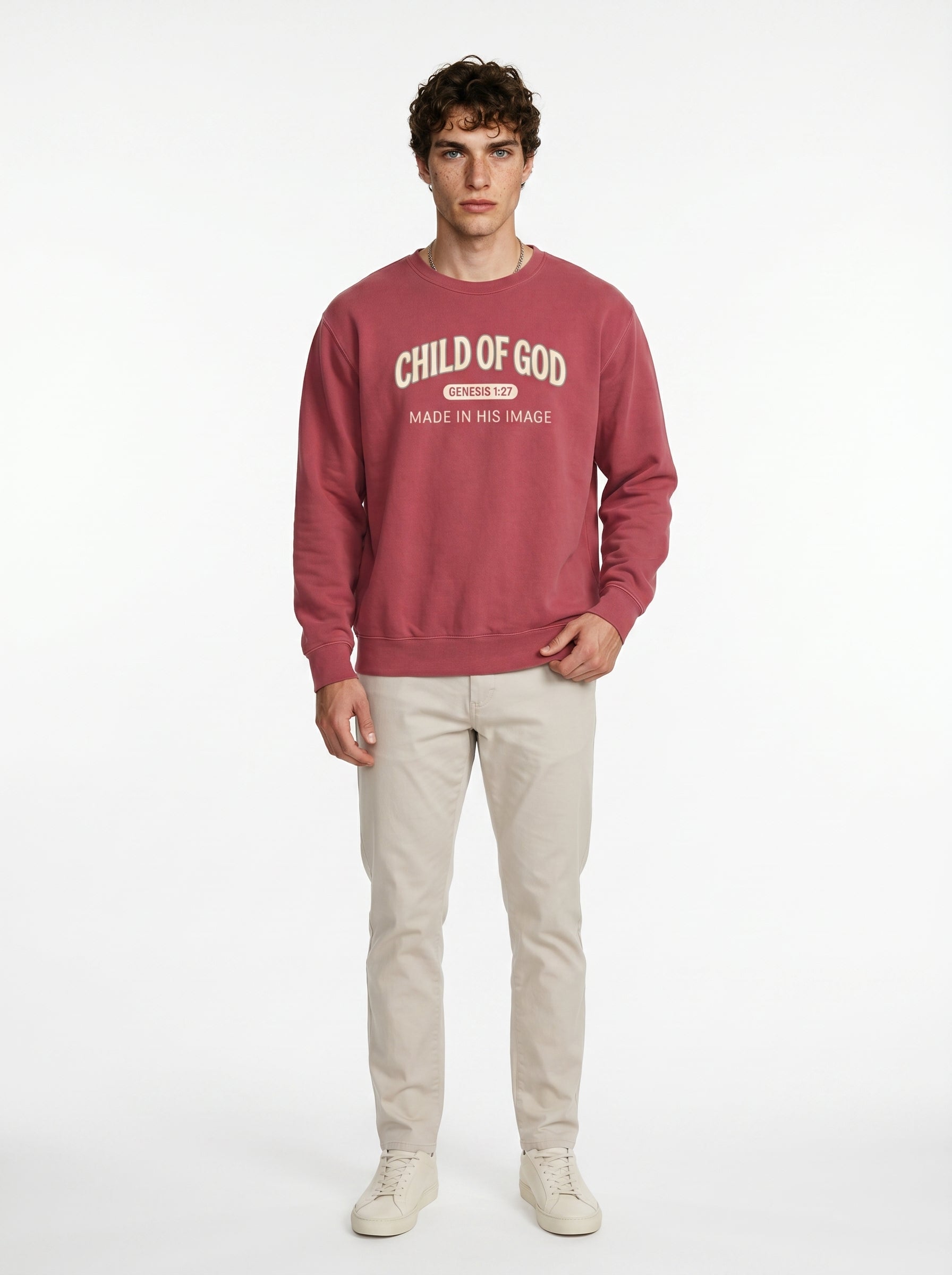 'Child of God' - 'Made in His Image' Mens Sweatshirt in – Sweatshirt | Little Ark | Christian Clothing Brand