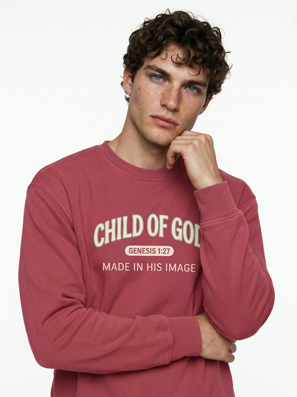 'Child of God' - 'Made in His Image' Mens Sweatshirt in – Sweatshirt | Little Ark | Christian Clothing Brand