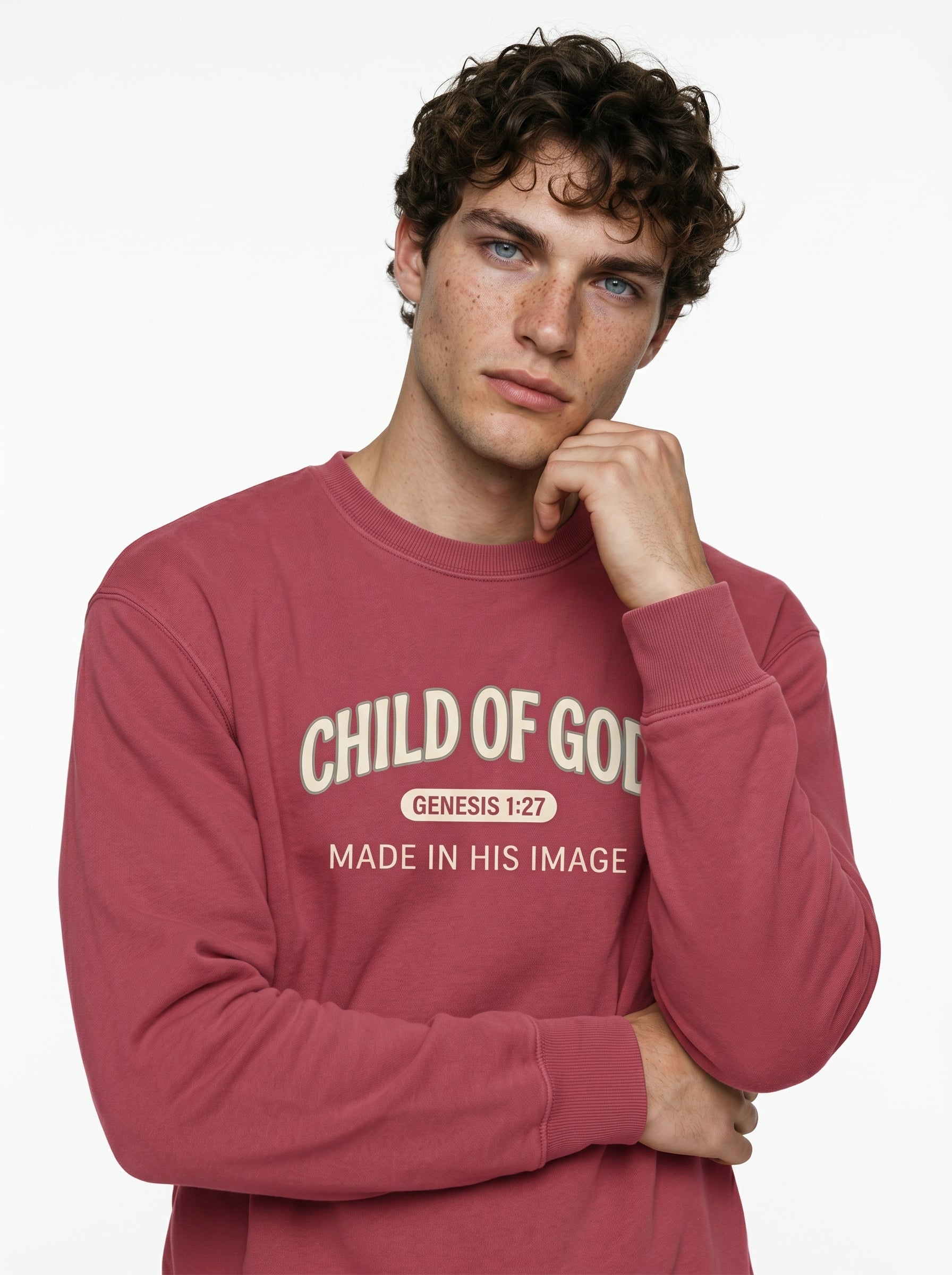'Child of God' - 'Made in His Image' Mens Sweatshirt in – Sweatshirt | Little Ark | Christian Clothing Brand