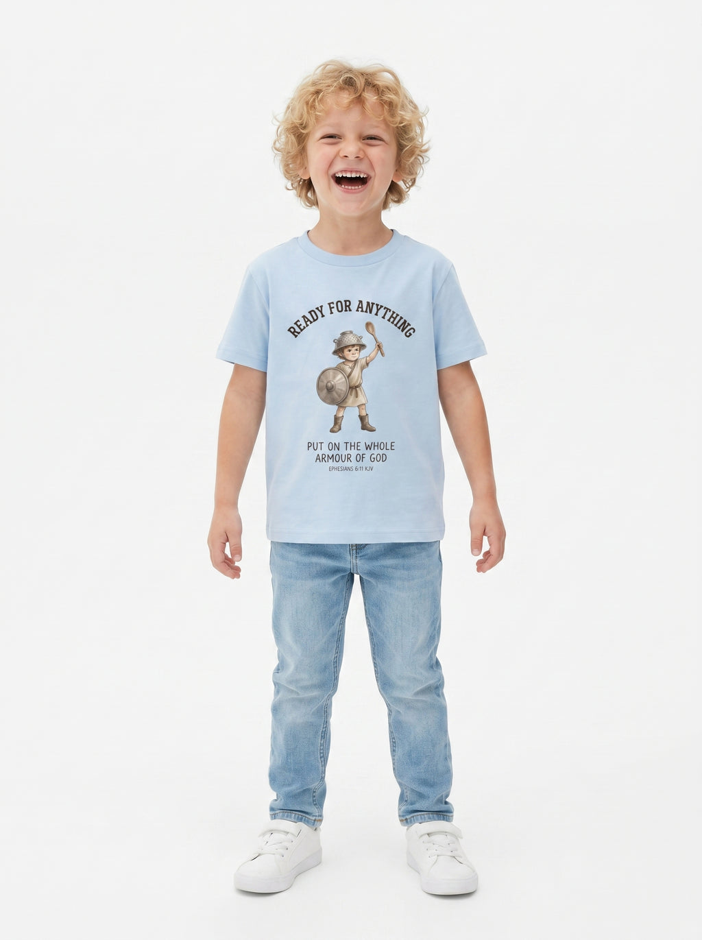 'Ready for Anything' - Armor of God Toddlers Tee in – Kids clothes | Little Ark | Christian Clothing Brand